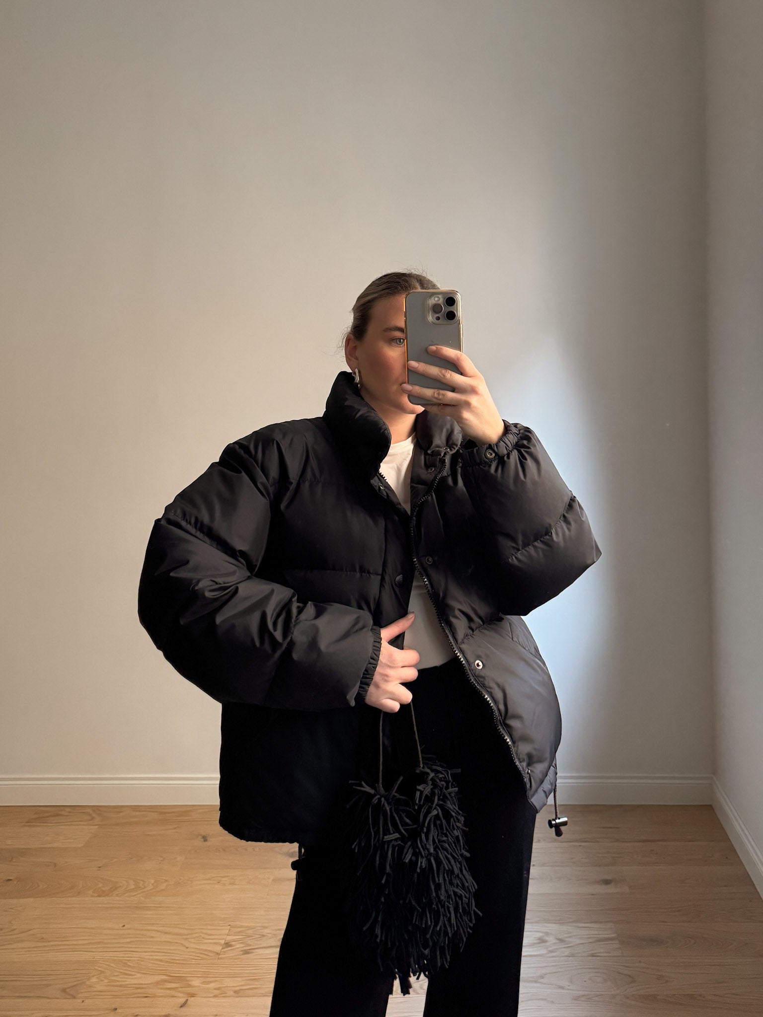 Real down black puffer
