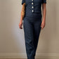Pure linen blue denim suit