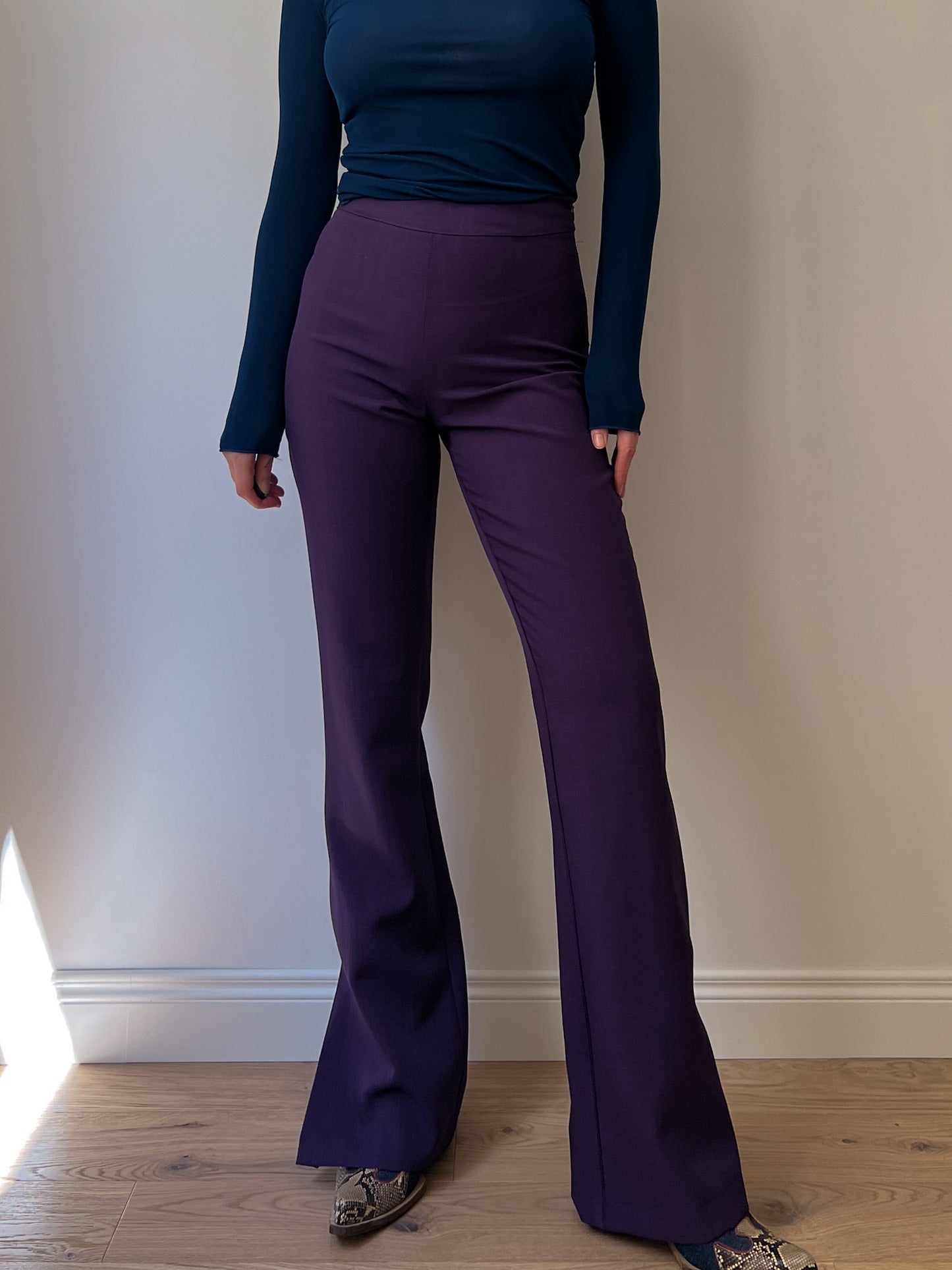 Flared purple pants