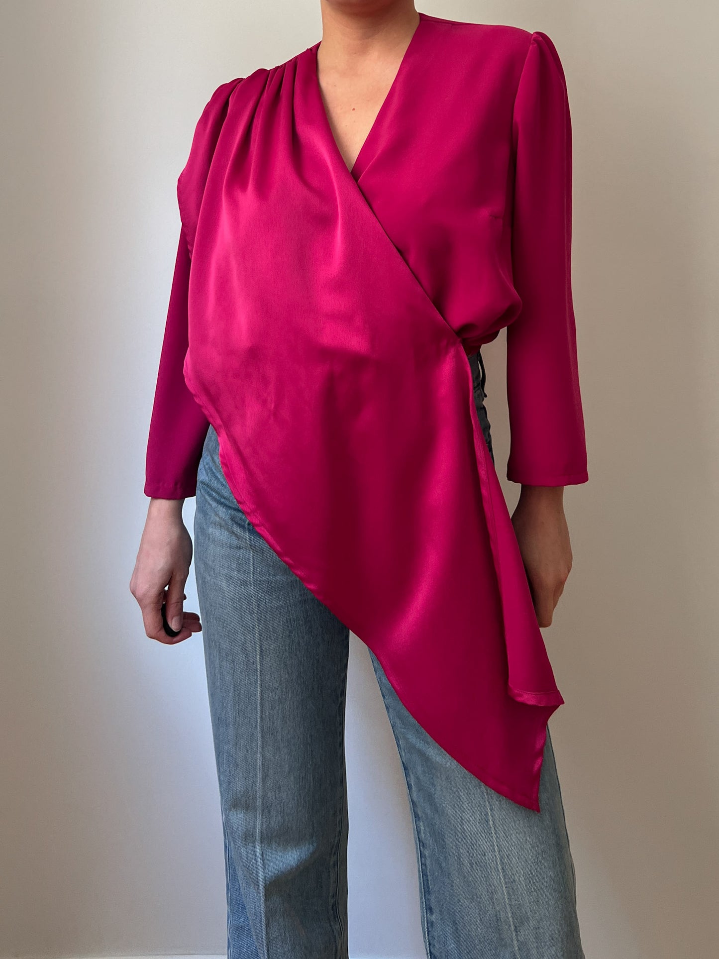 Pure silk cyclamen blouse