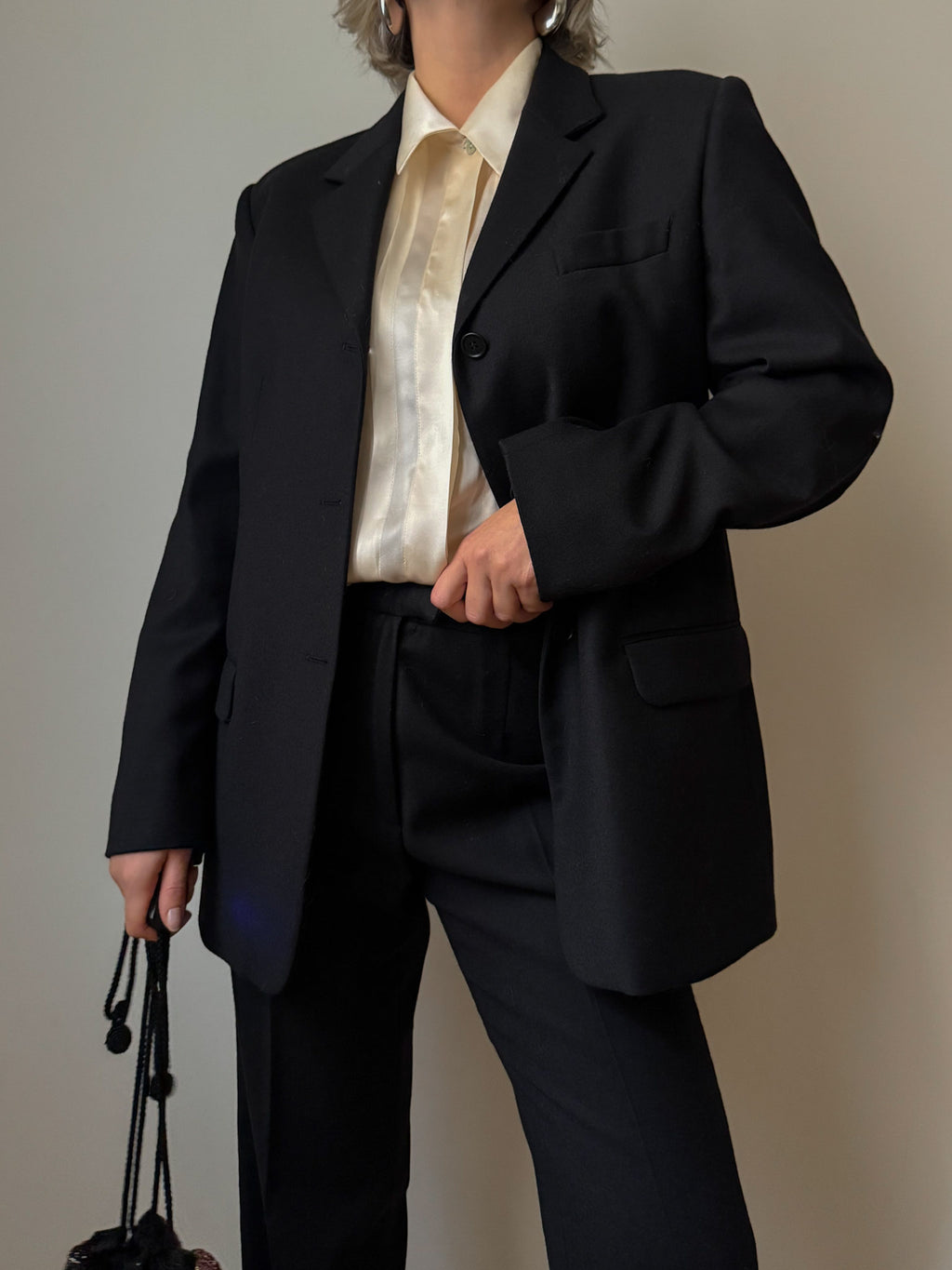 Pure wool black suit