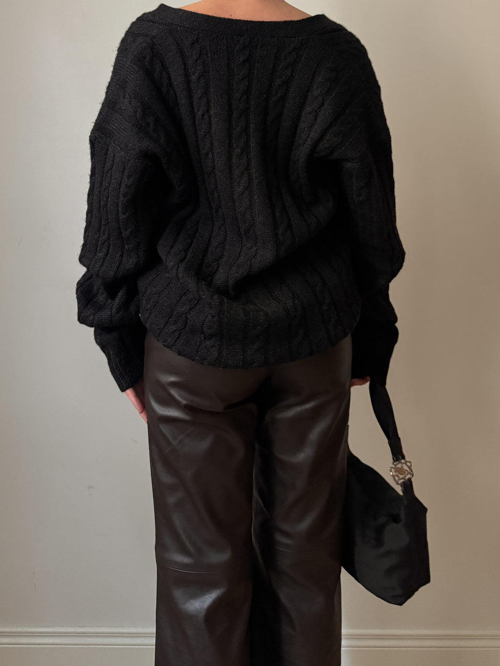 Pure wool anthracite cardigan