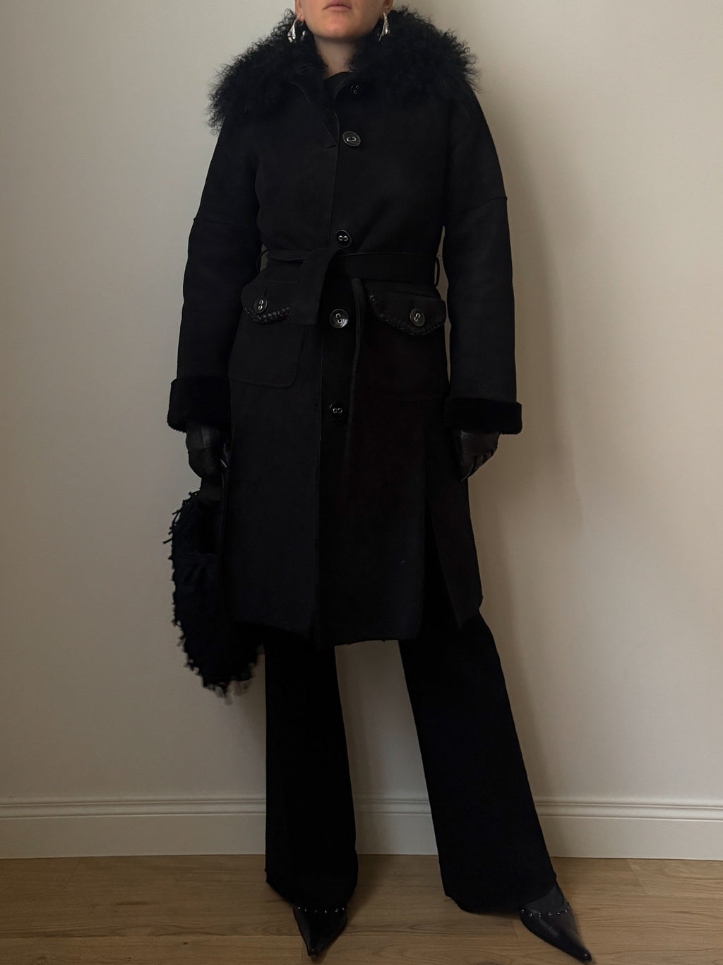 Faux fur and mongolian long coat
