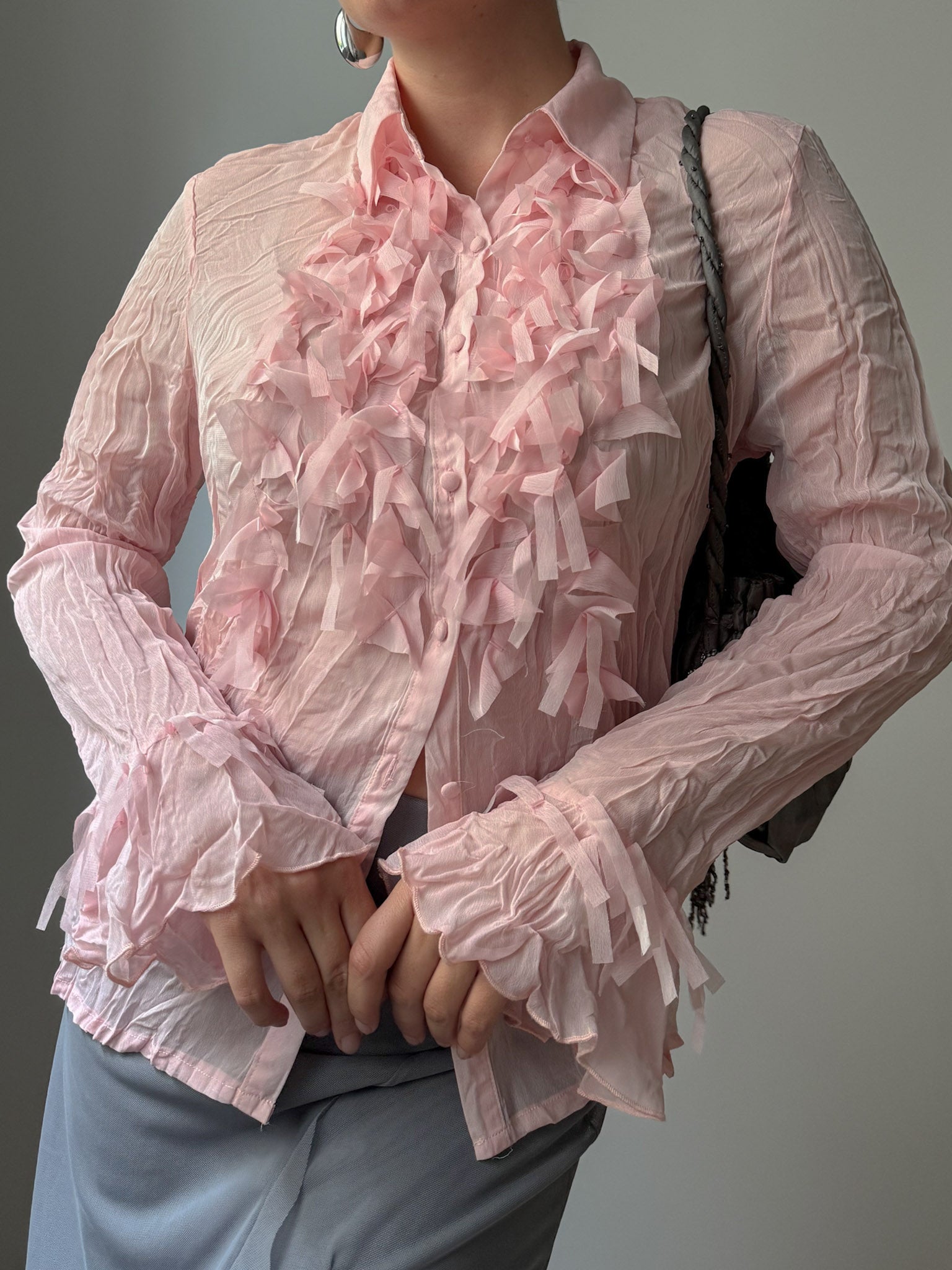 Viscose blend pink shirt