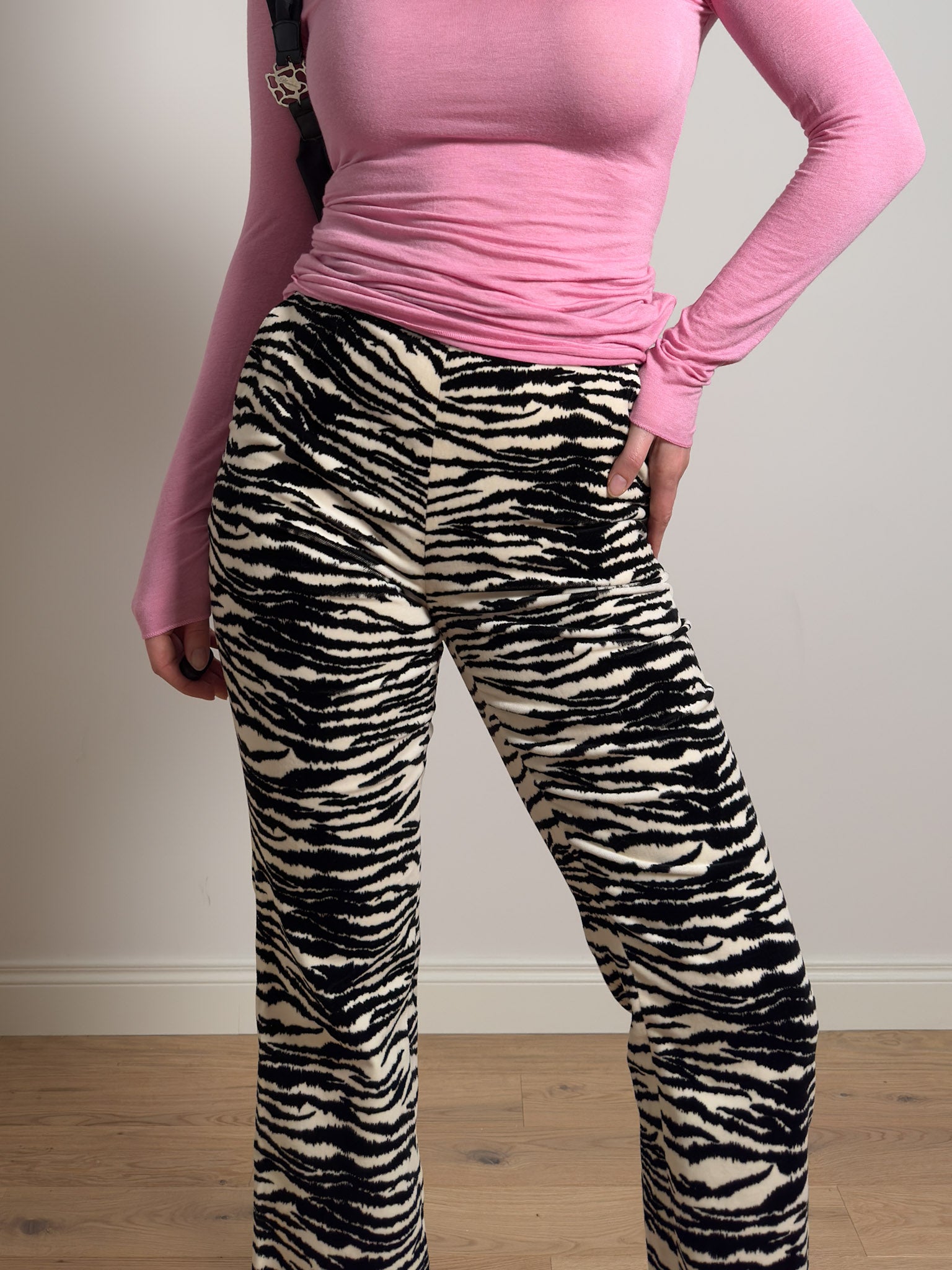 Velvet animalier pants