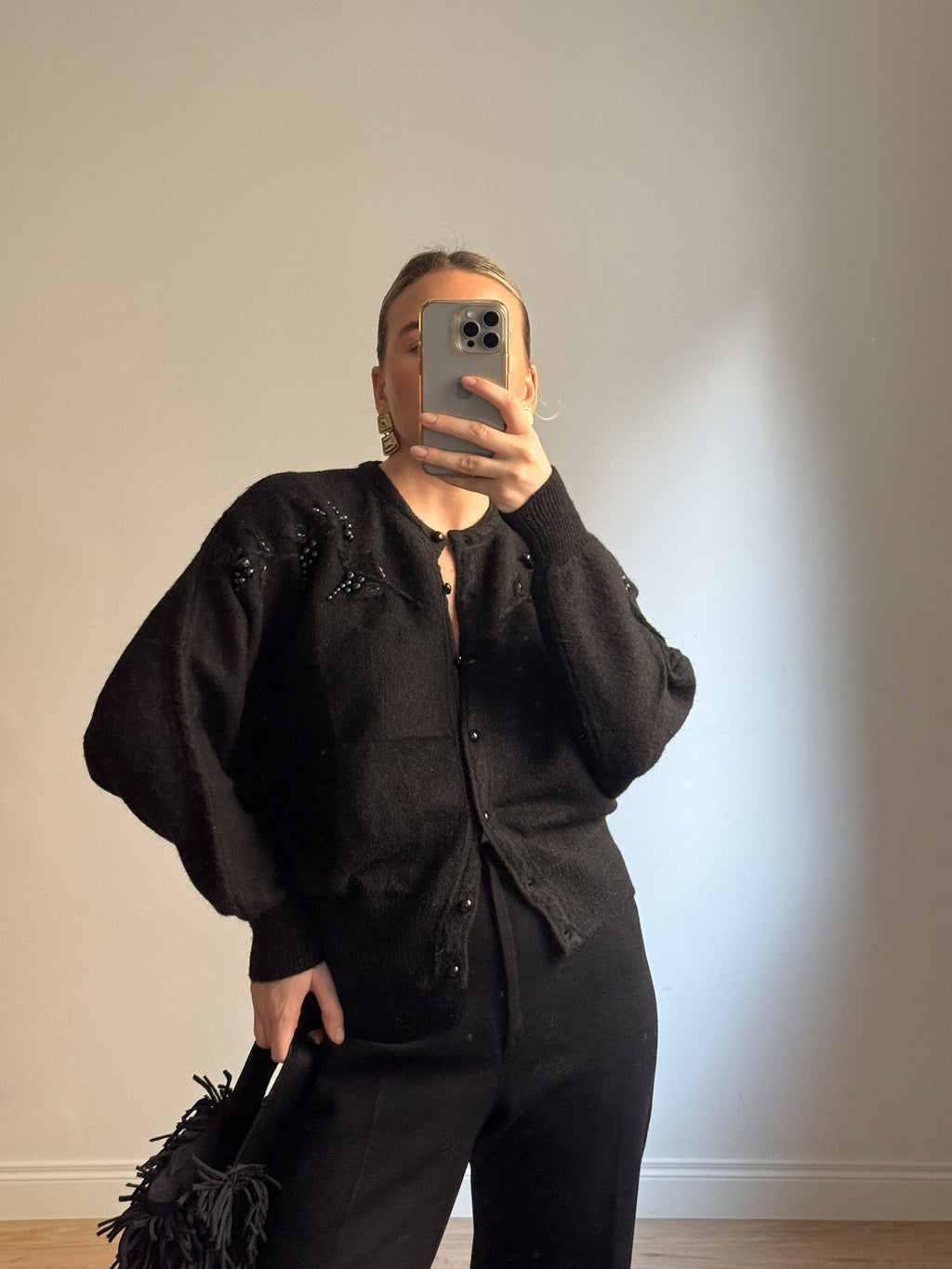 Alpaca black cardigan