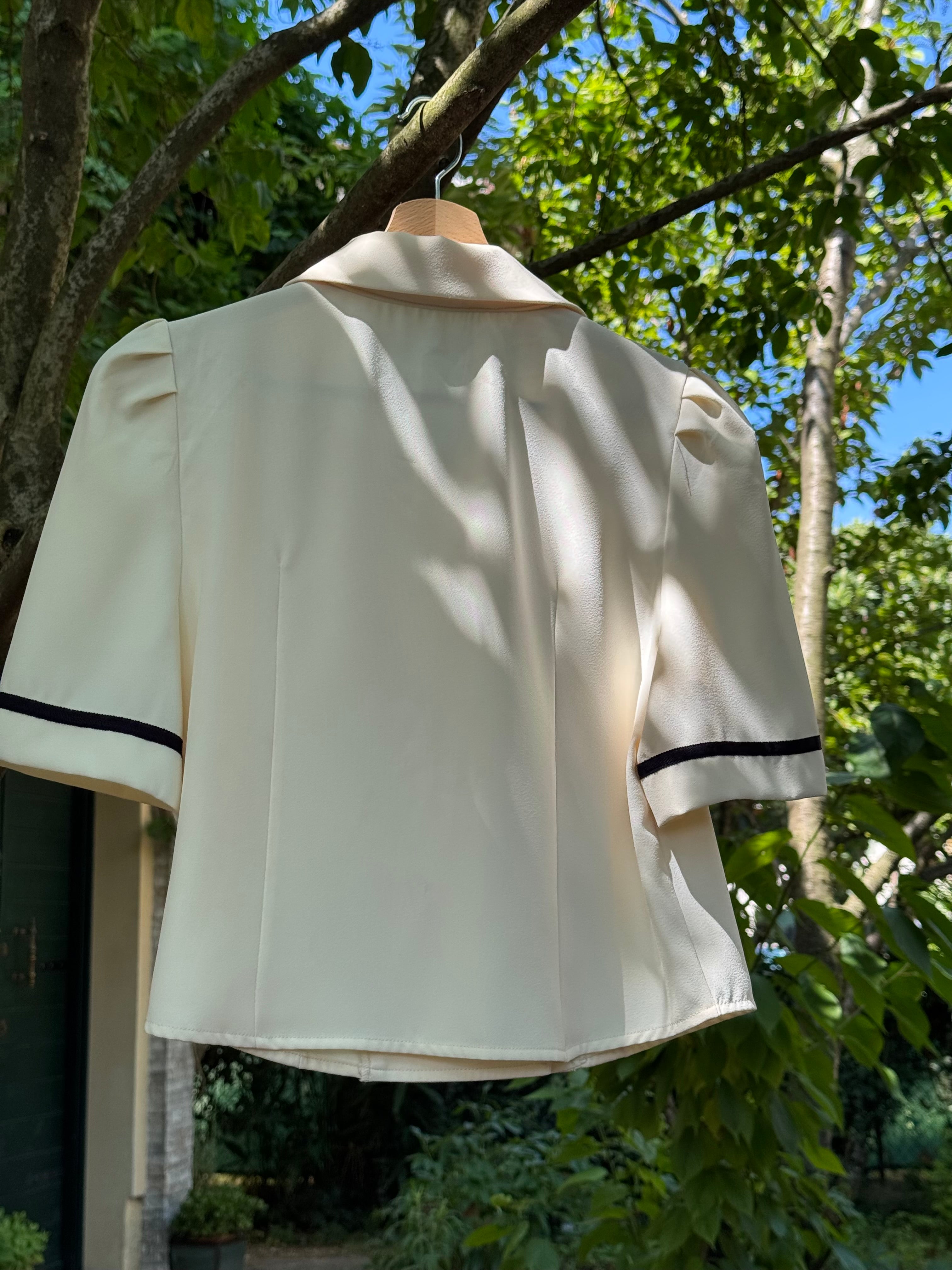 Embroidered sailor blouse