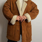 Vintage caramel shearling coat