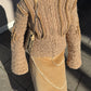 Pure wool camel cardigan
