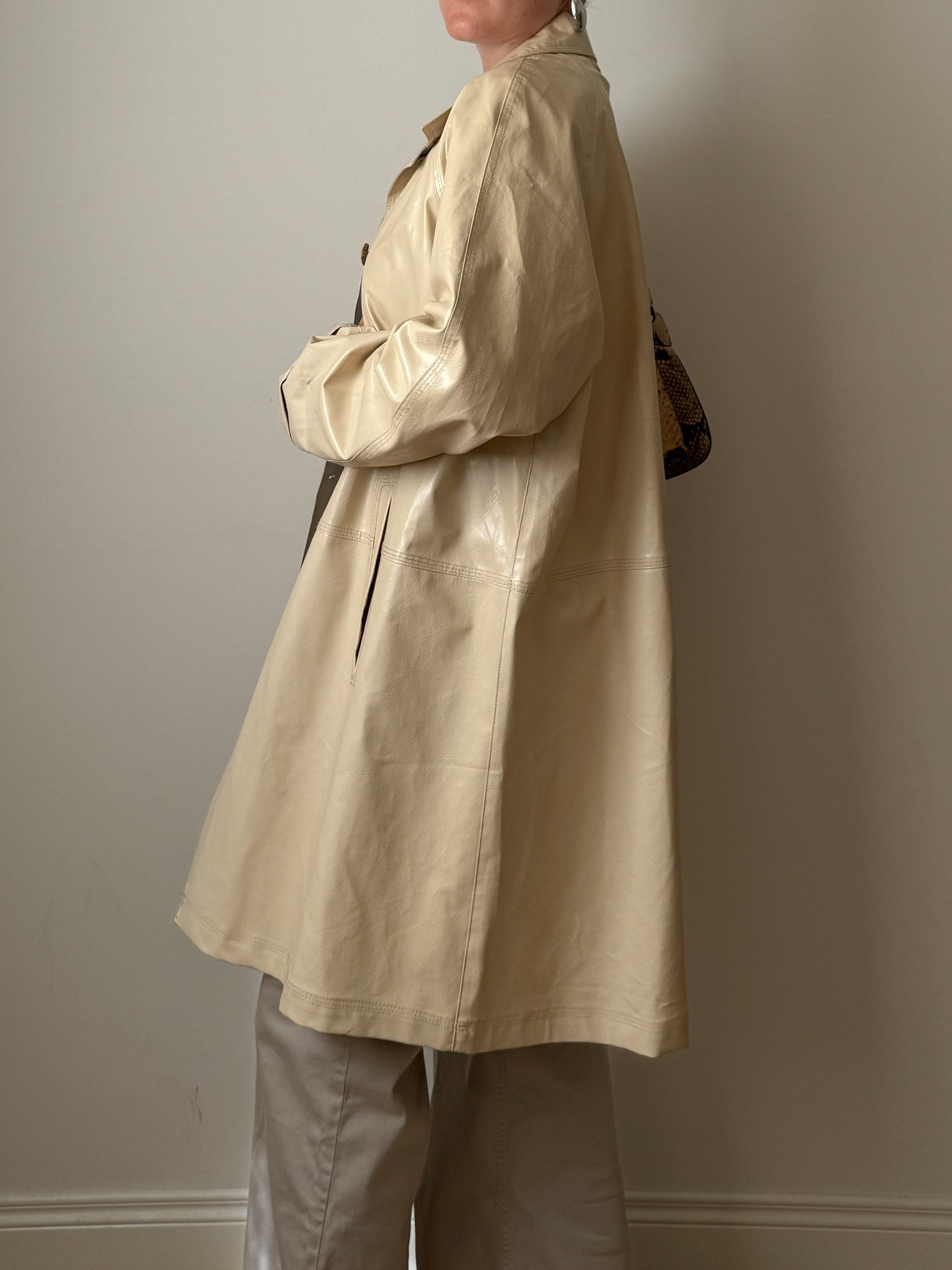 Cream raincoat