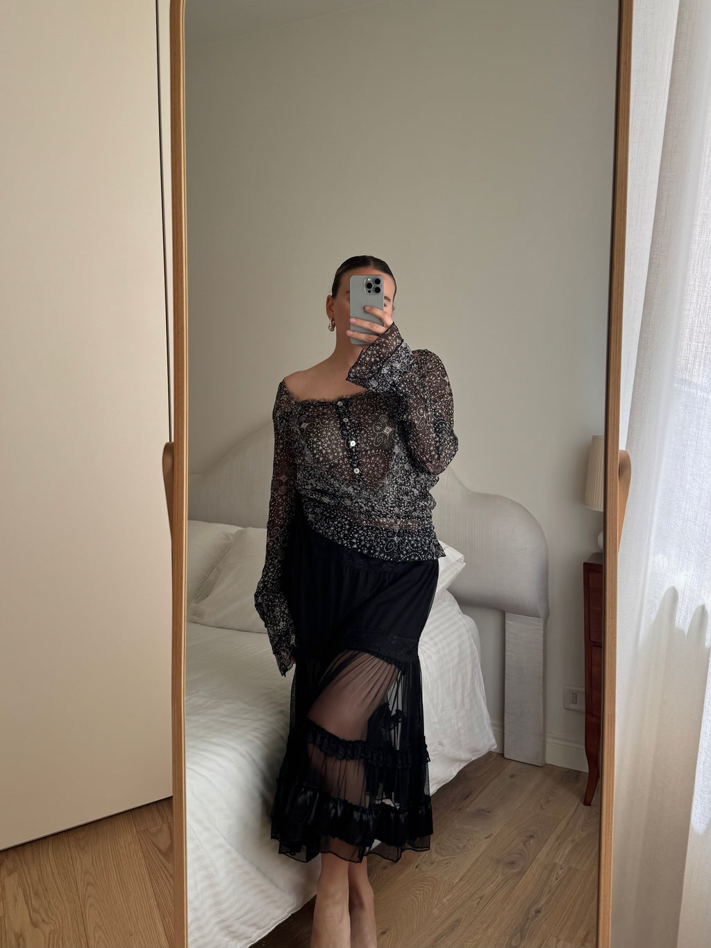 Pure silk printed blouse