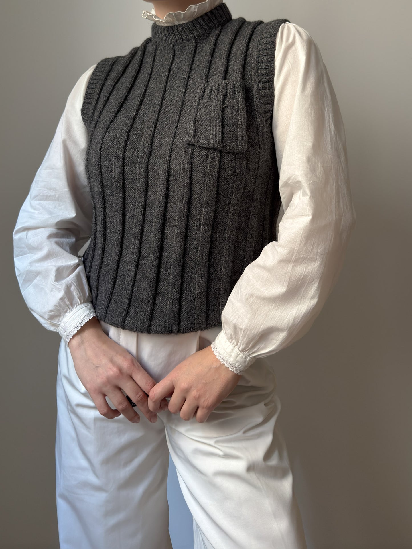 Pure wool grey vest