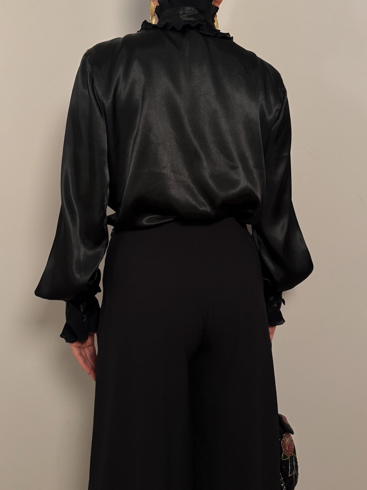 Satin effect black blouse