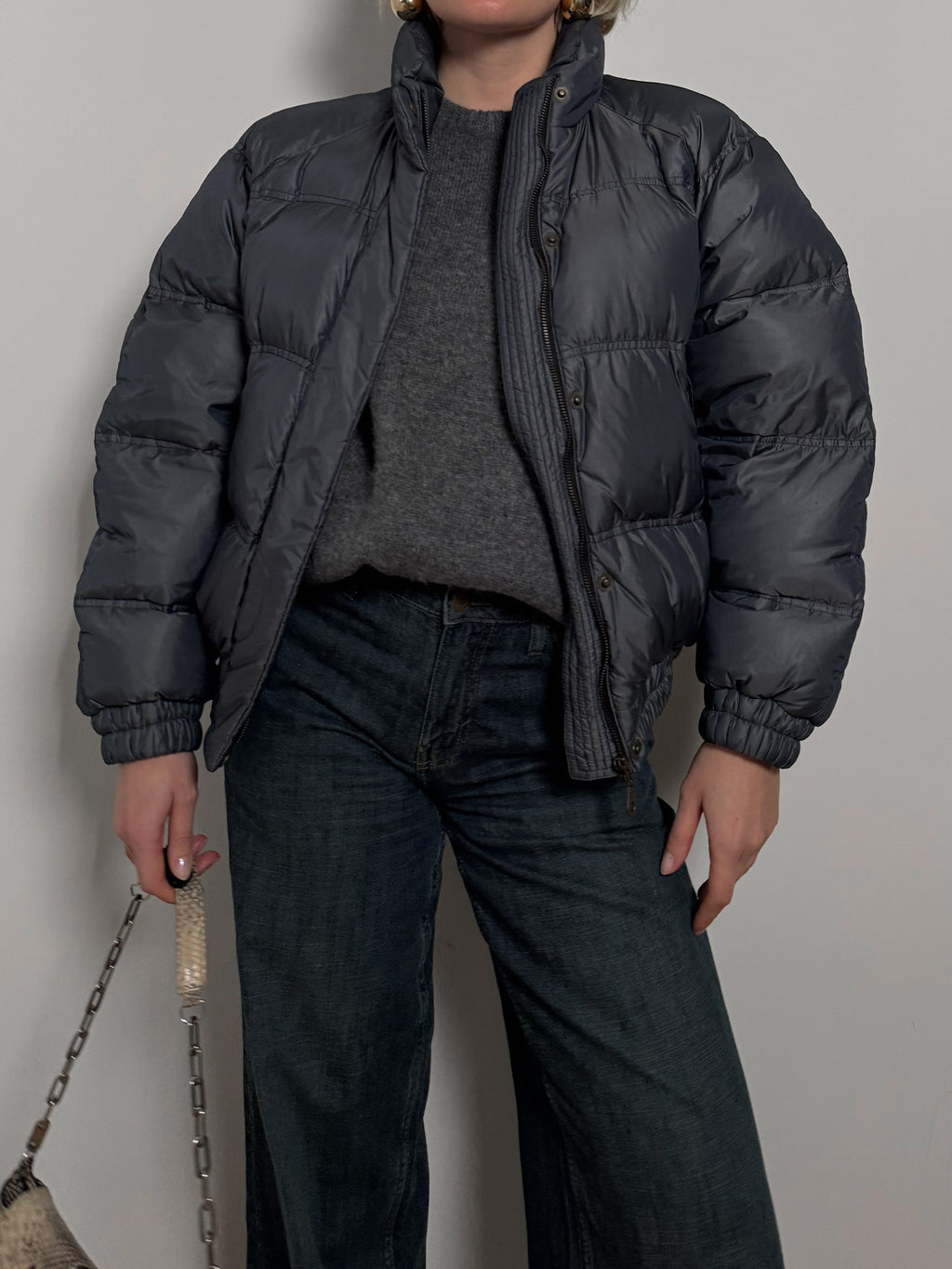 Real down grey puffer