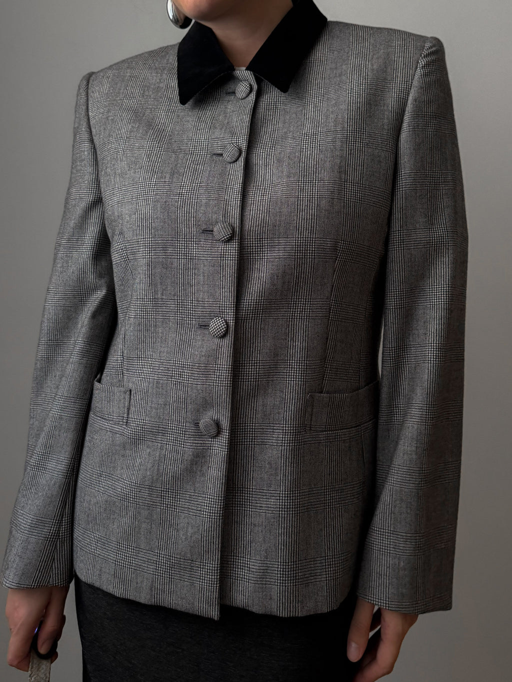 Pure wool check jacket