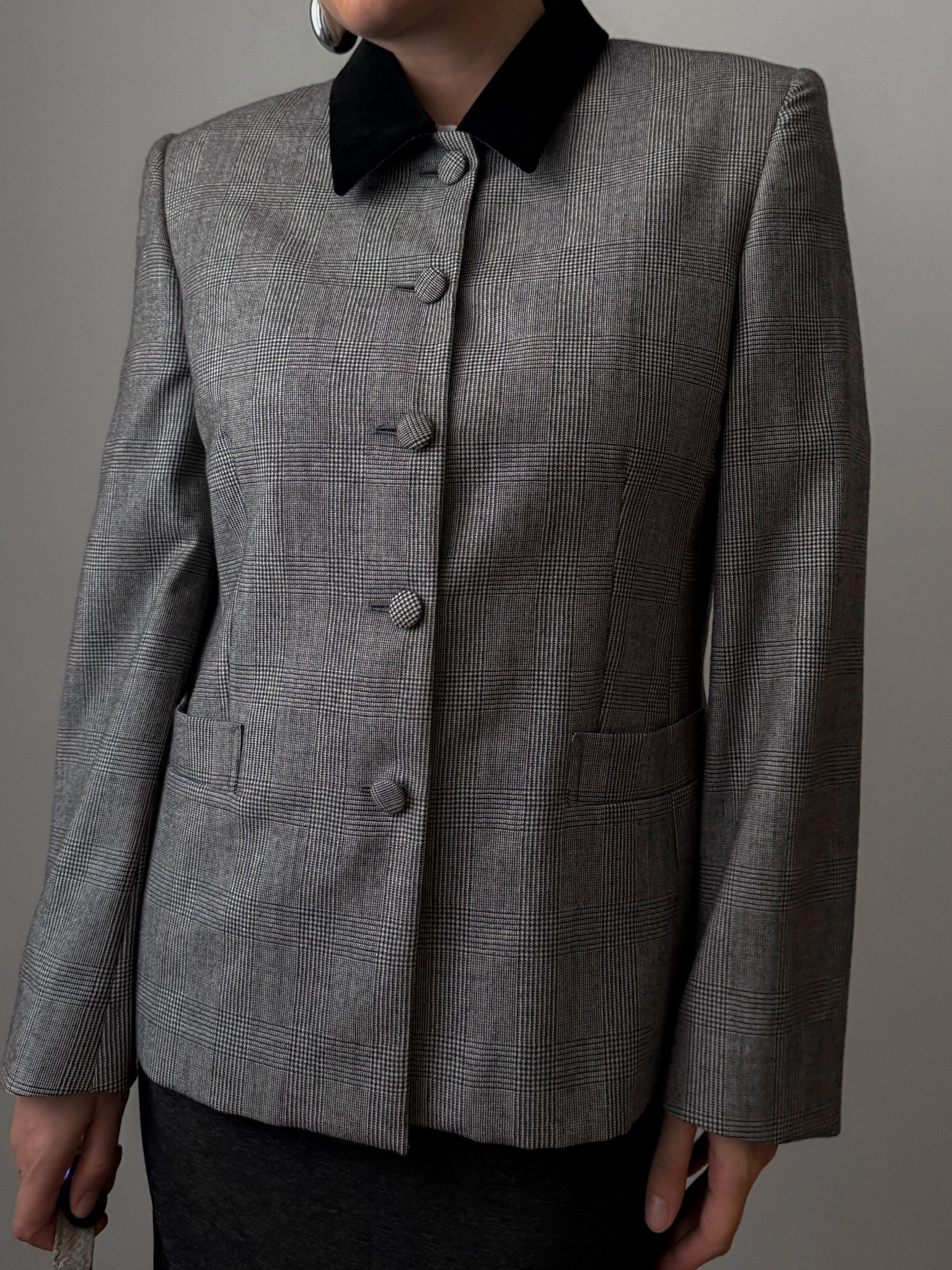 Pure wool check jacket