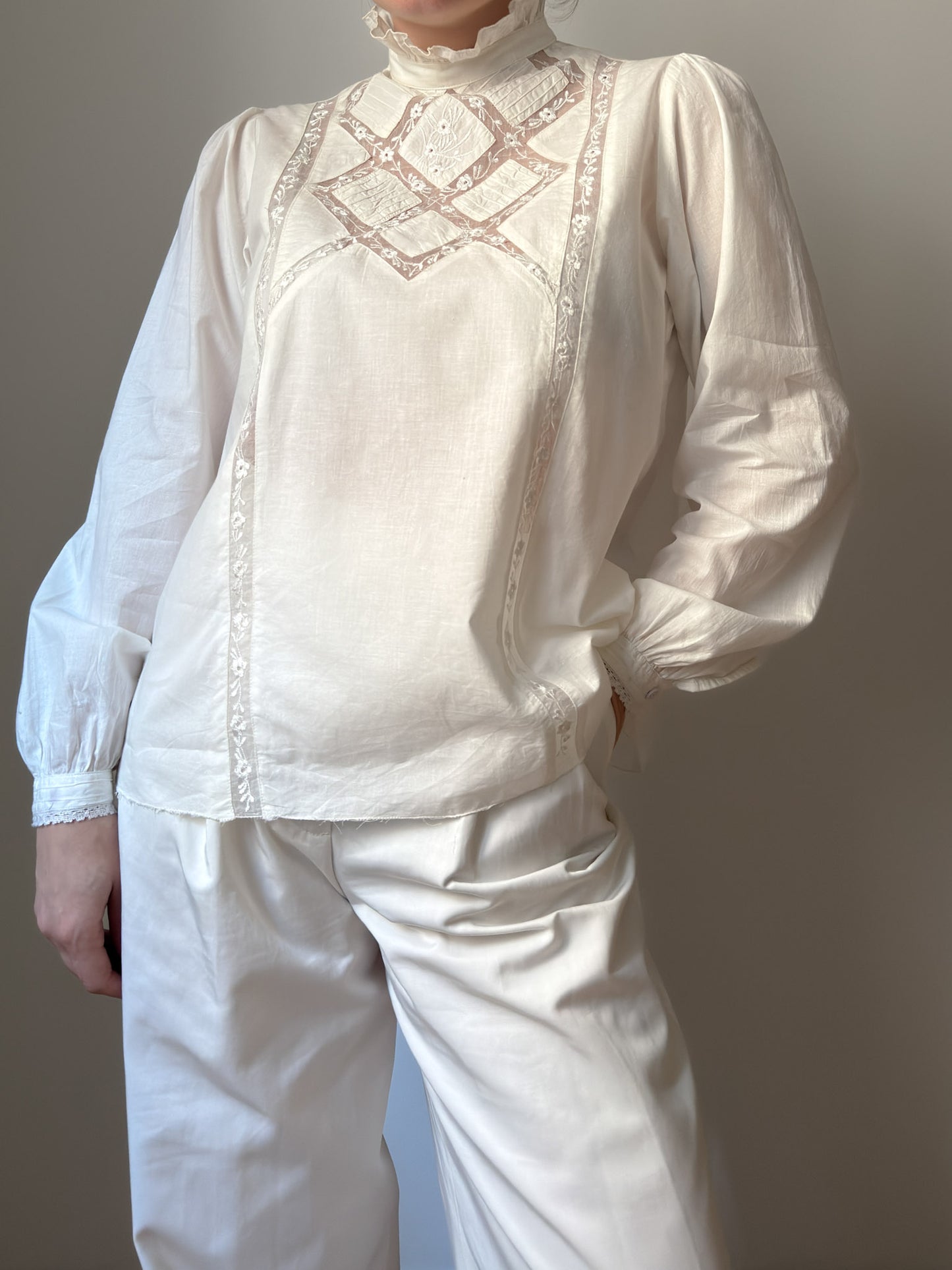 Pure cotton ivory blouse