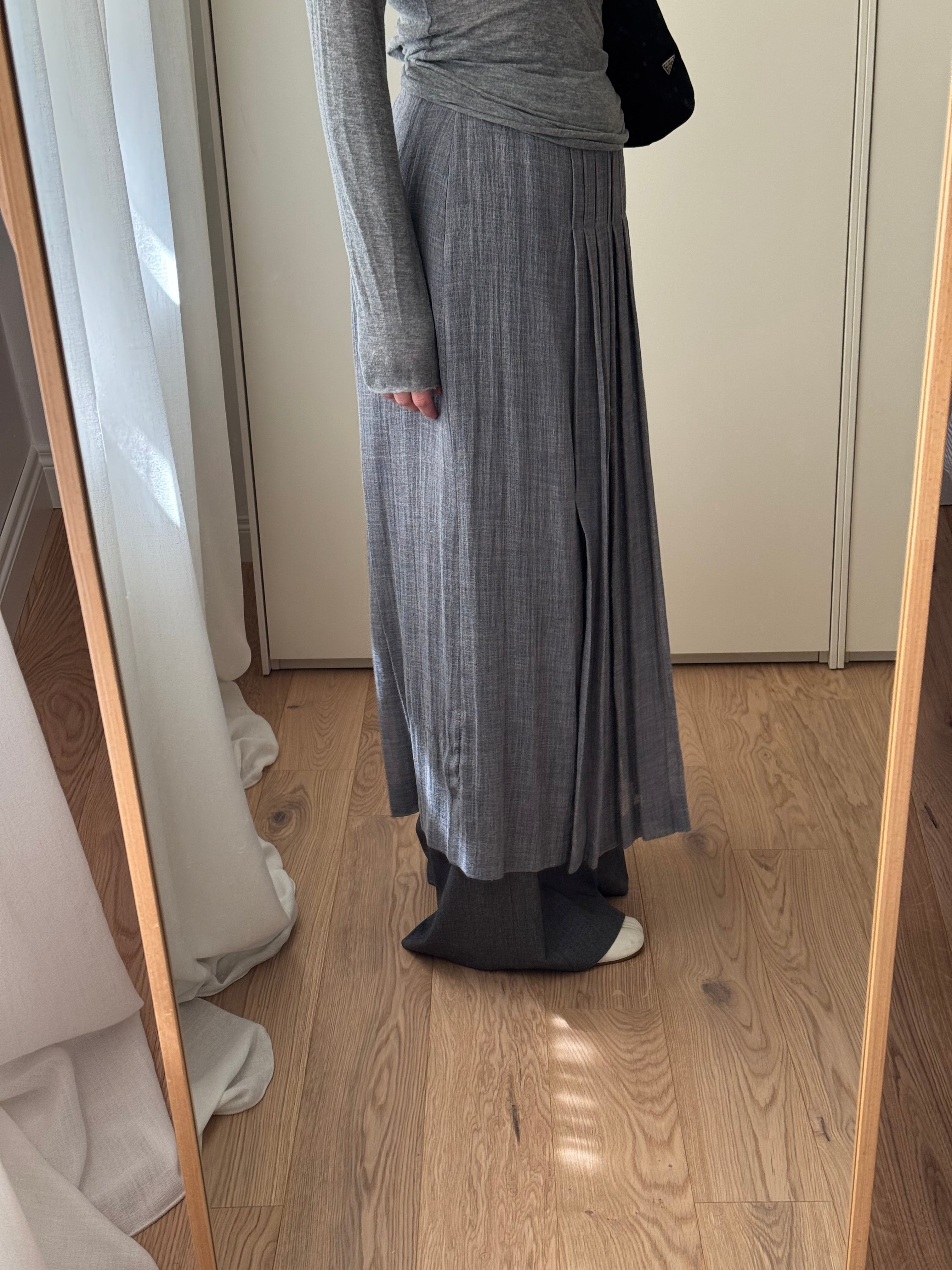 Cotton and linen grey skirt