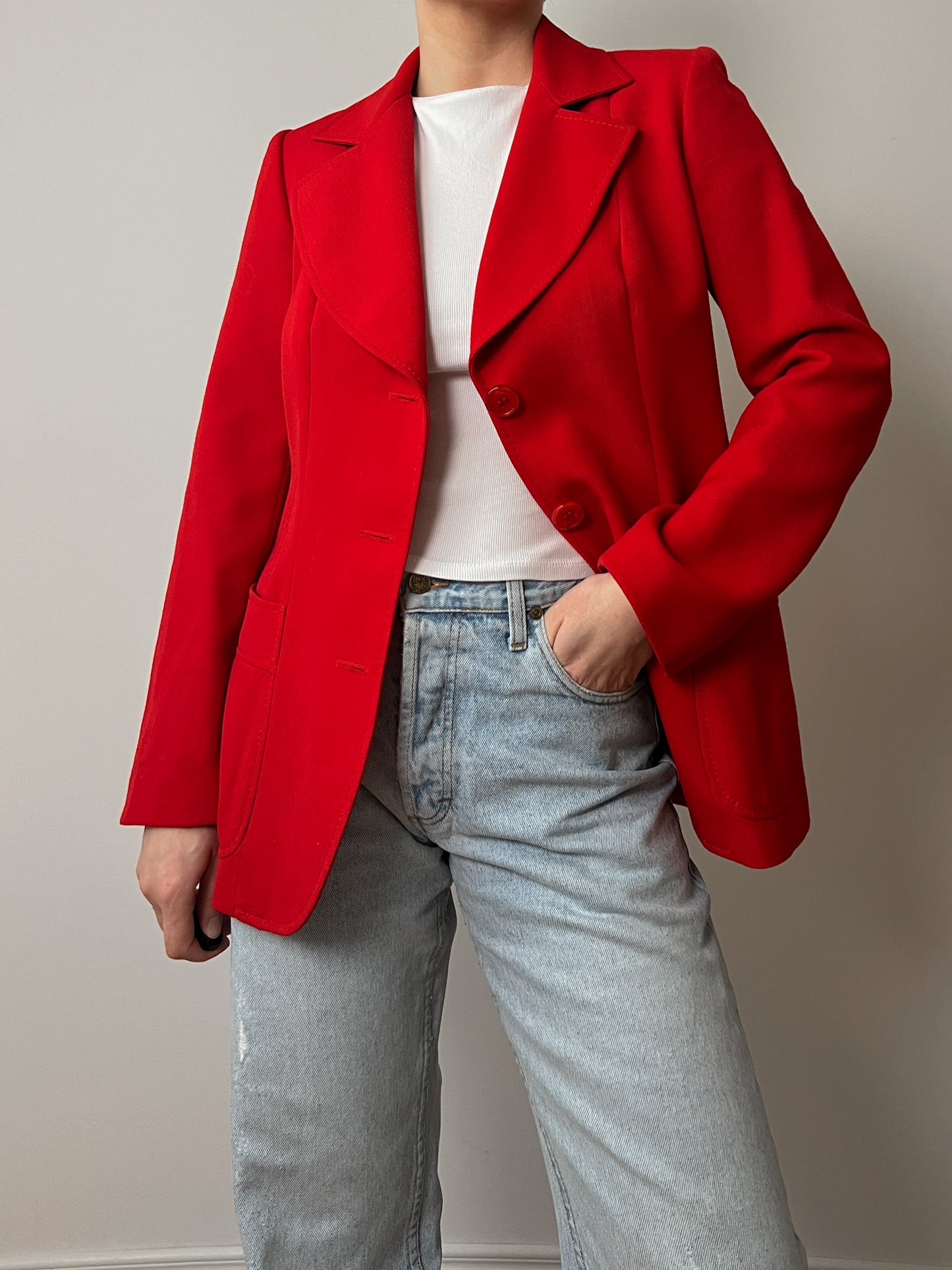 Pure wool red blazer