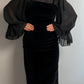 Velvet black long dress