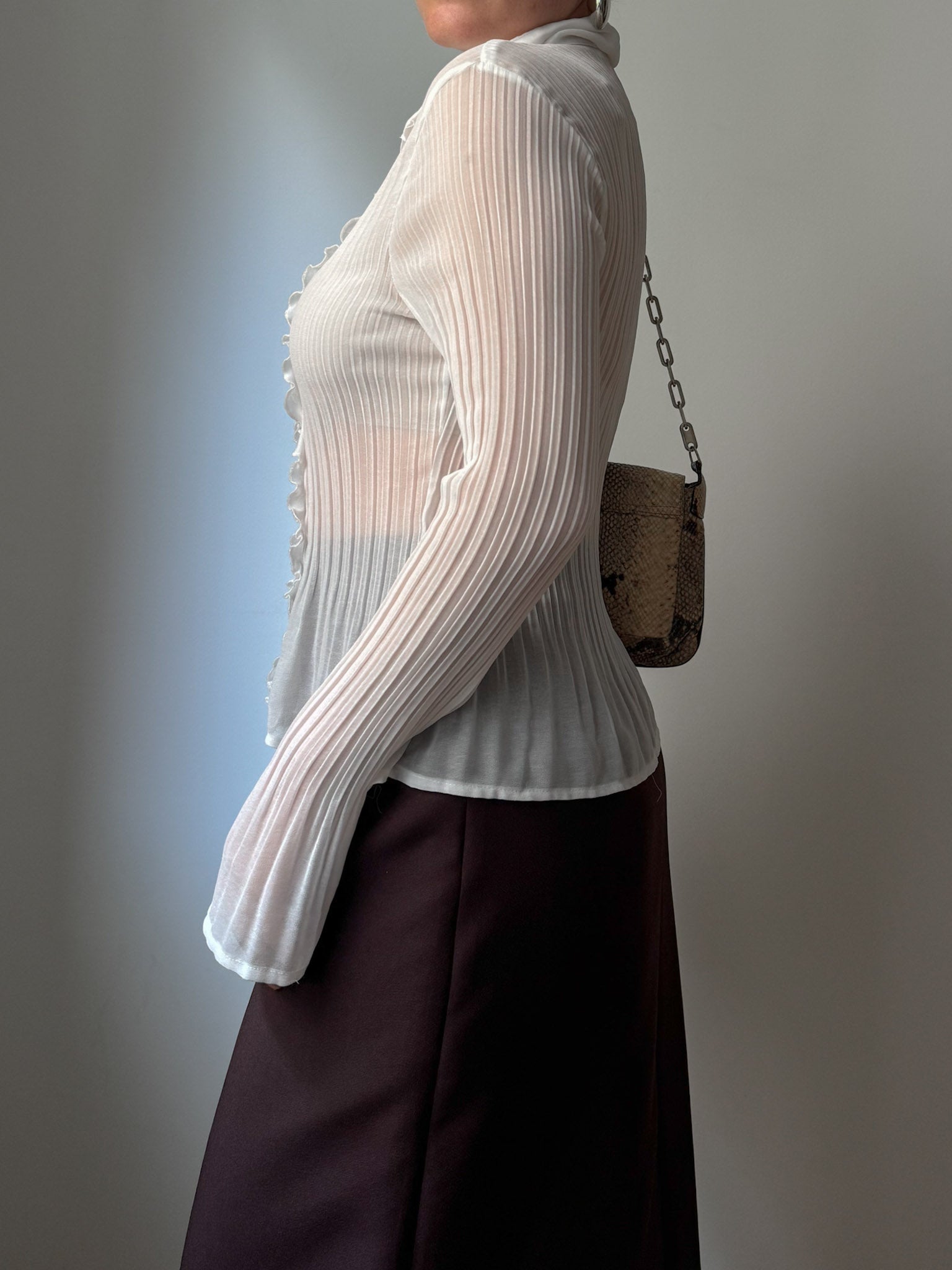 Viscose blend white shirt