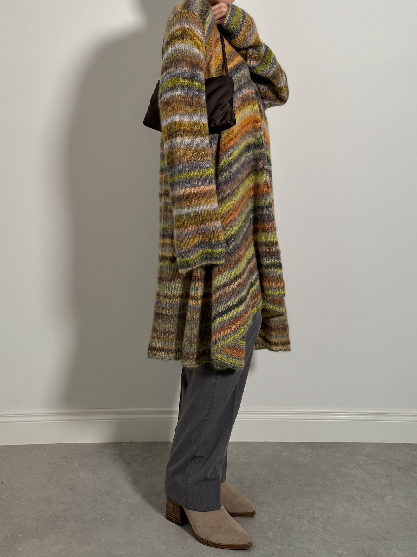 Wool and mohair striped maxi dress