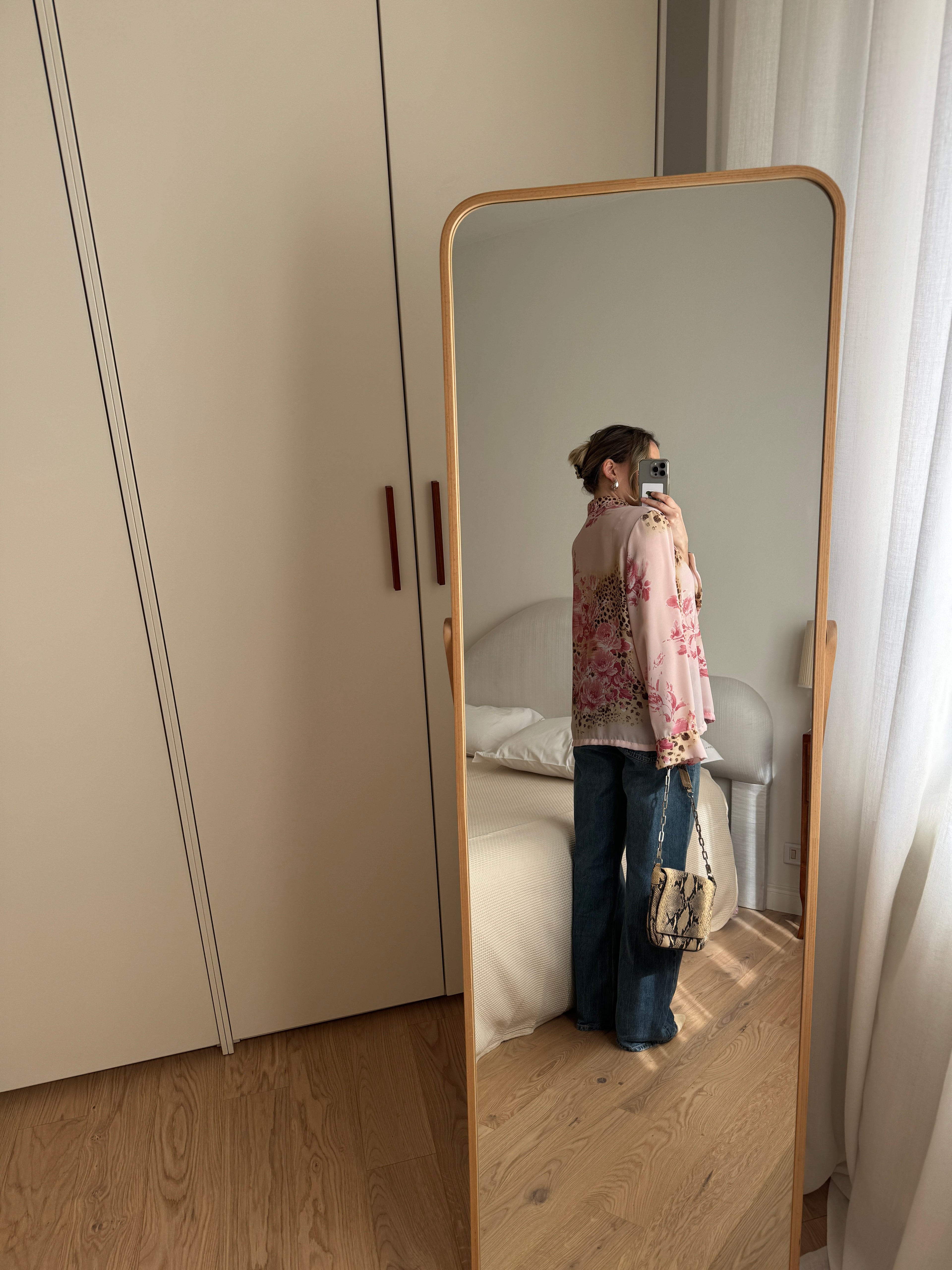 Viscose pink animalier shirt