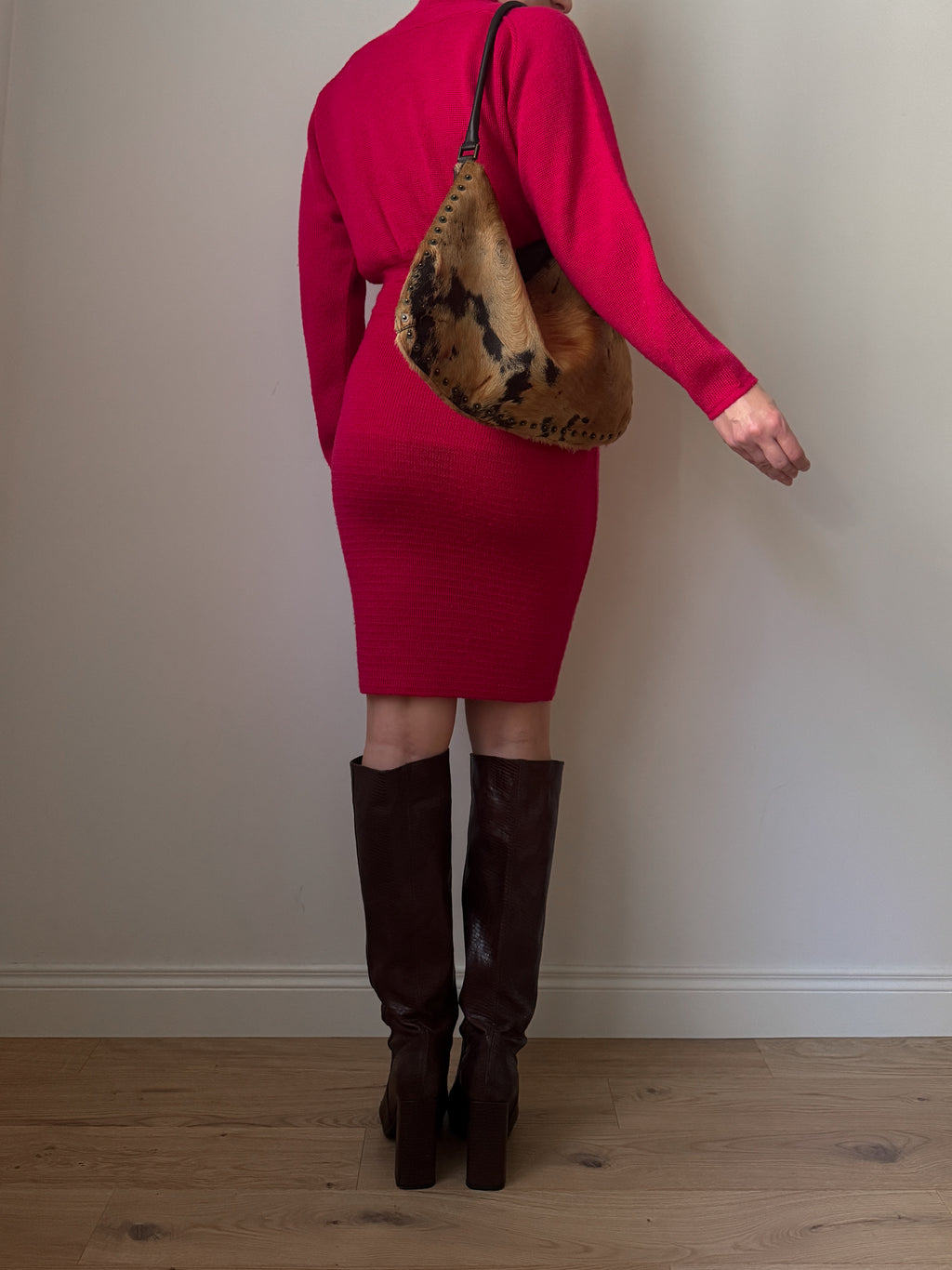 Pure virgin wool cyclamen dress