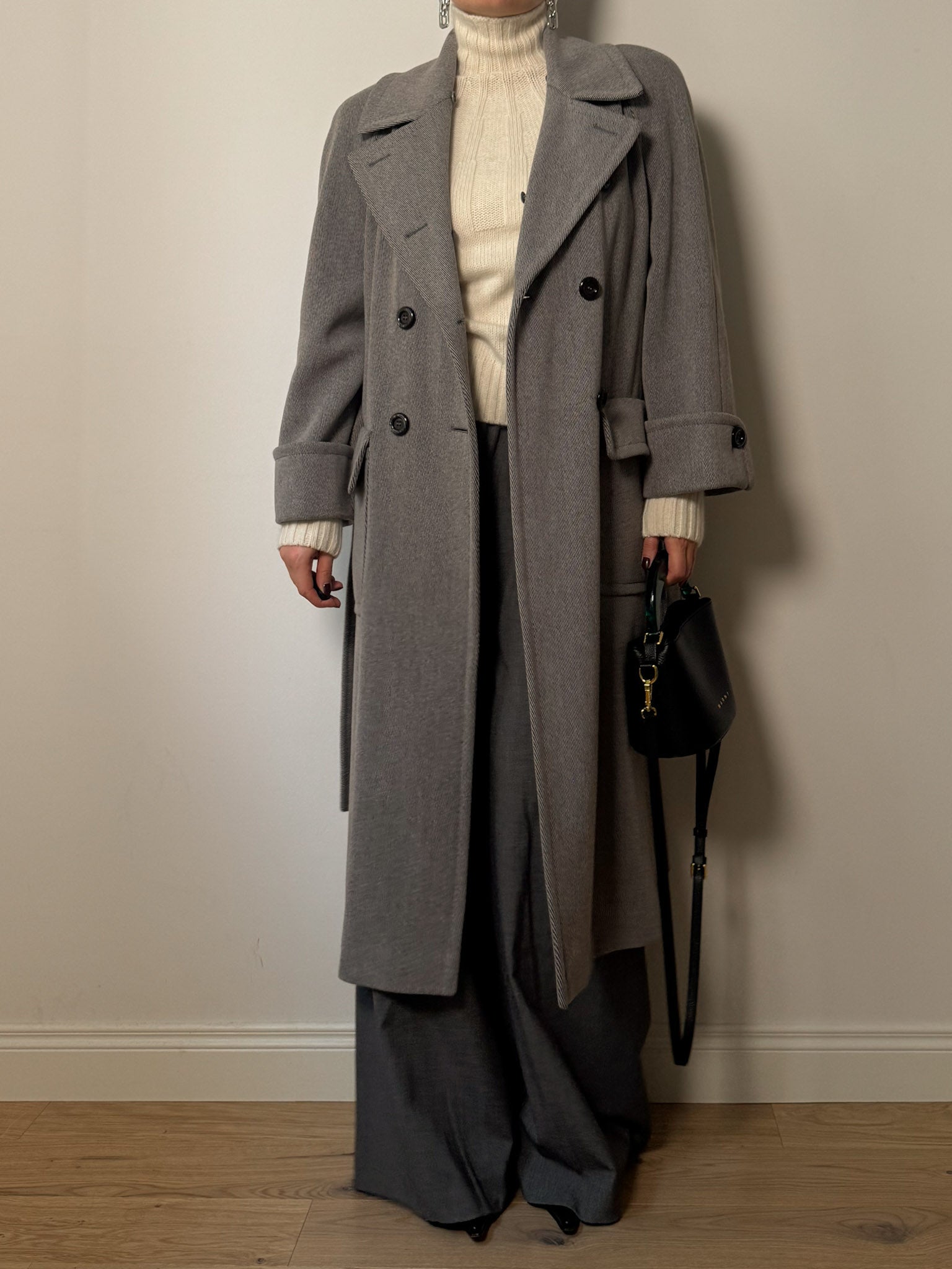 Pure wool twill coat