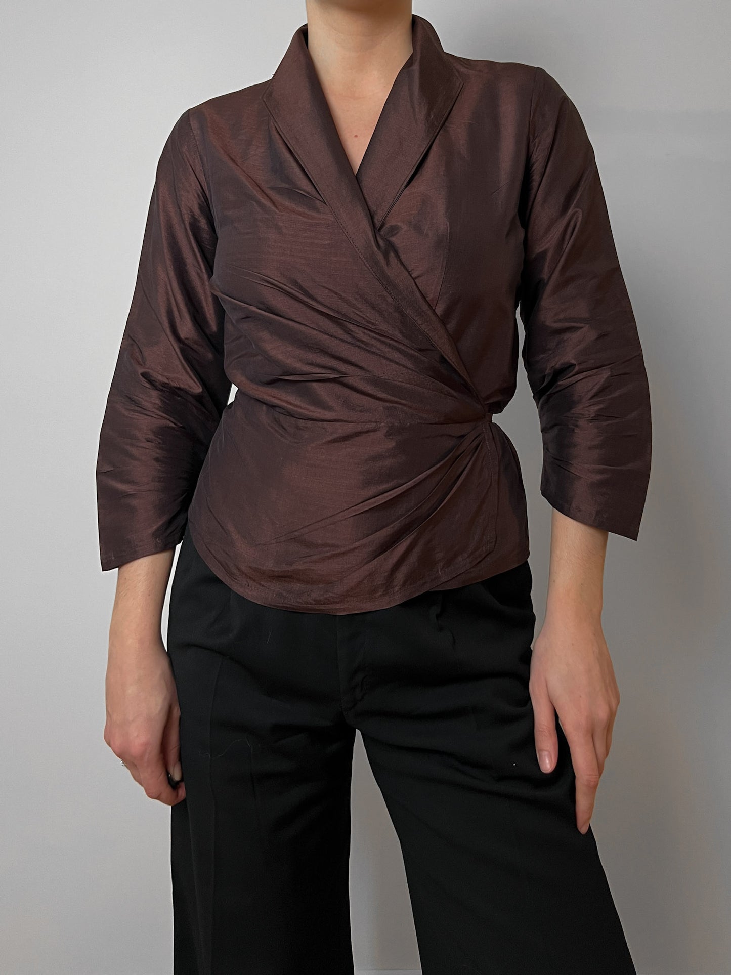 Pure silk brown blouse