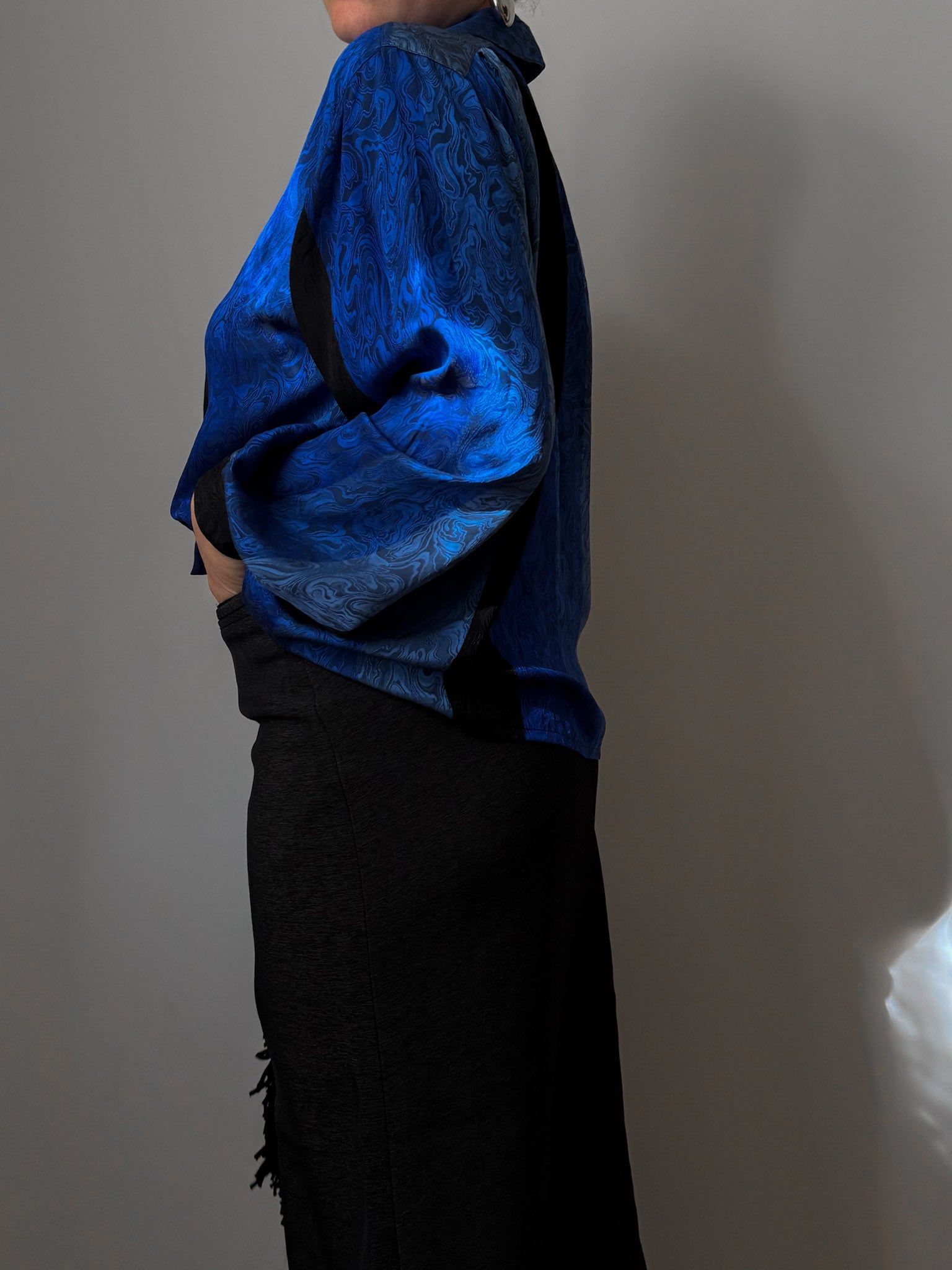 Pure silk blue shirt