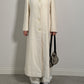 Cotton and virgin wool ivory coat