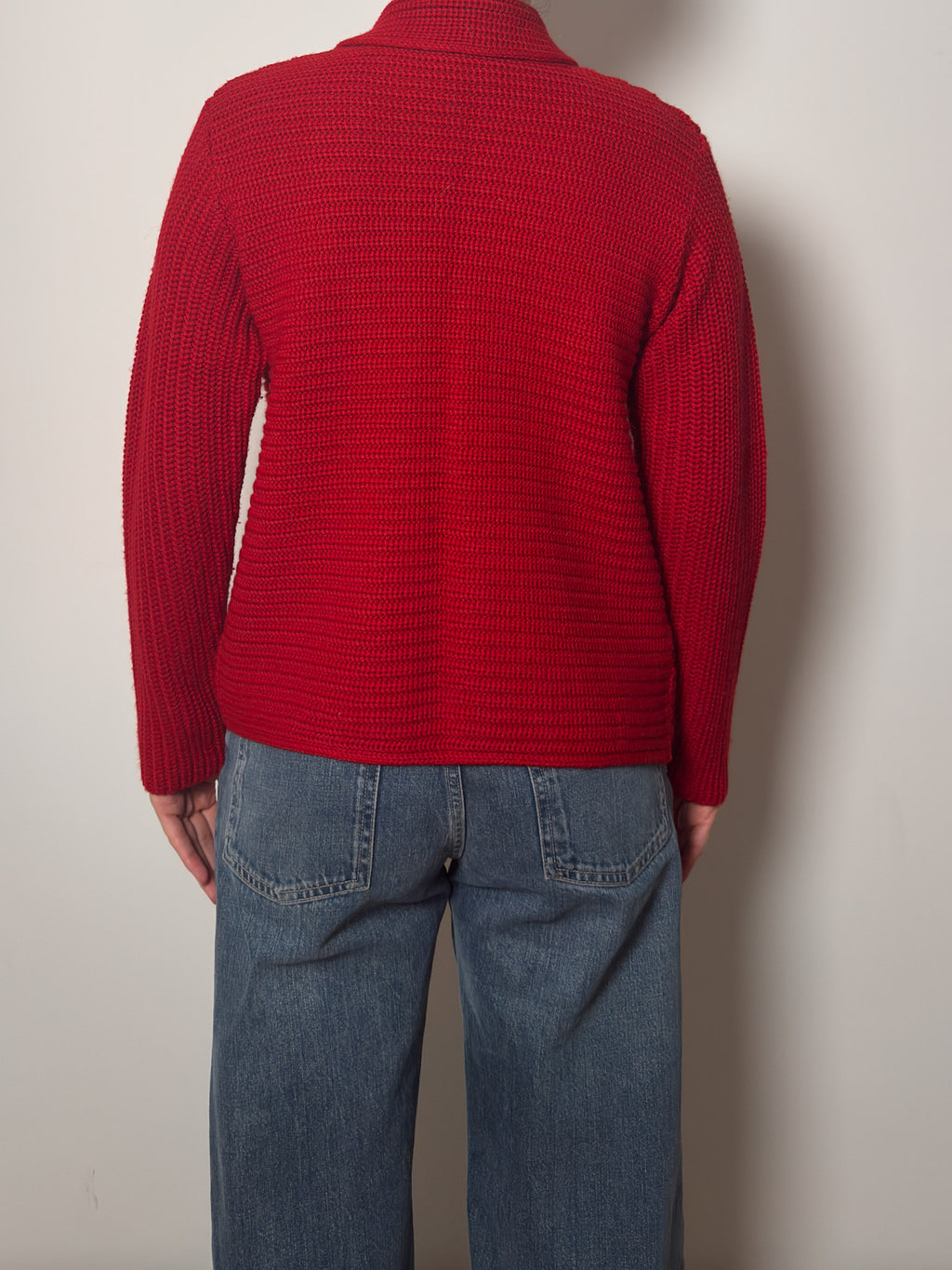 Wool blend red cardigan