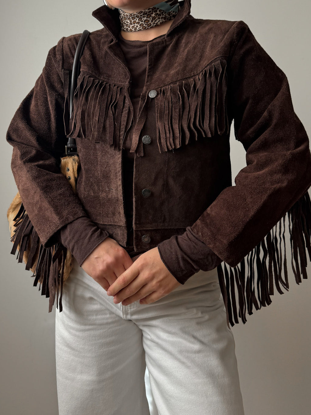 Real suede fringed jacket