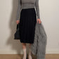 Pure virgin wool black pleated skirt