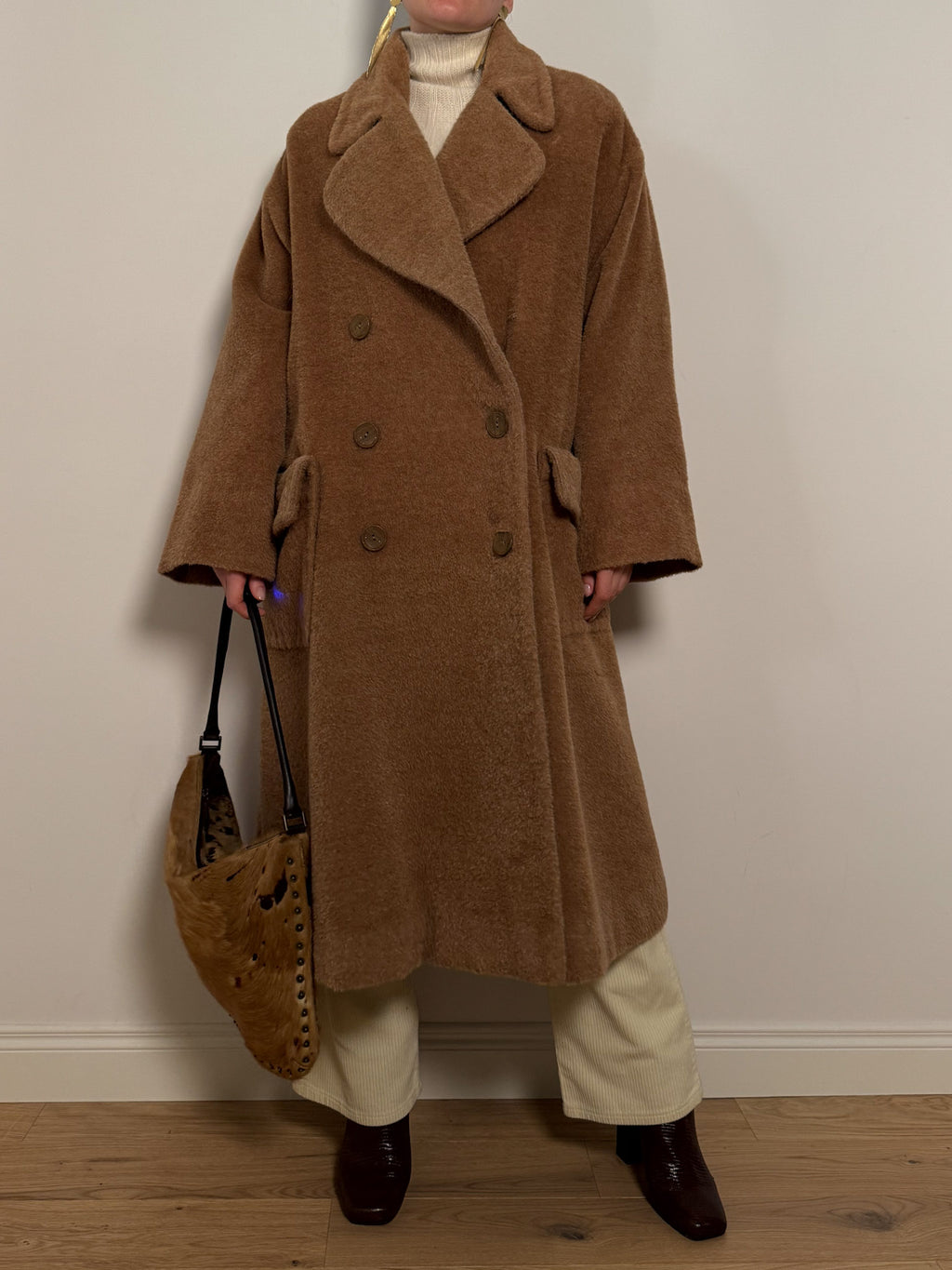 Pure virgin wool camel coat