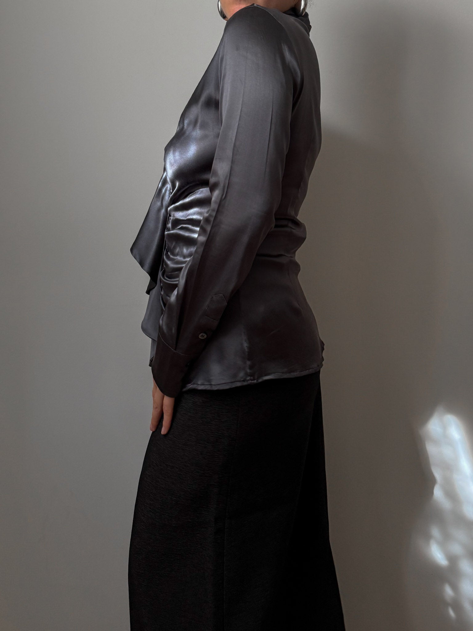 Silk grey blouse