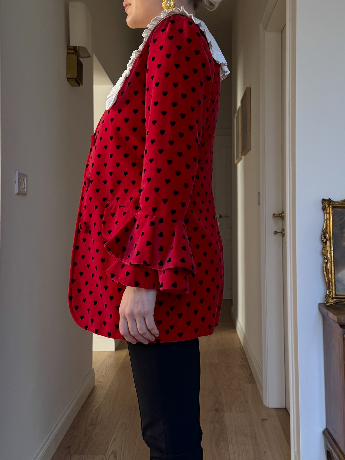 Velvet red and black jacket