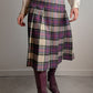 Pure wool pleated pink tartan skirt