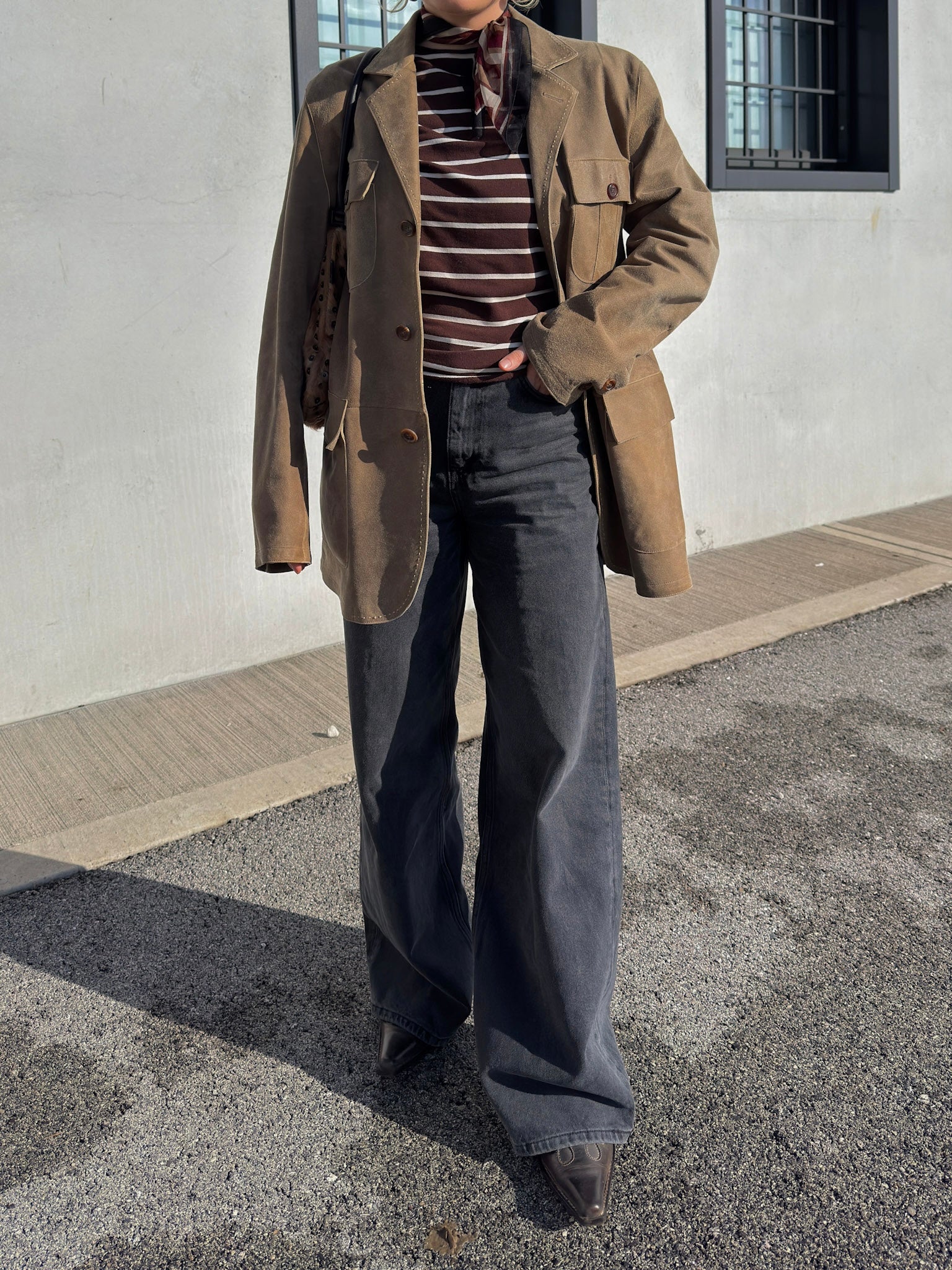 Real suede taupe jacket