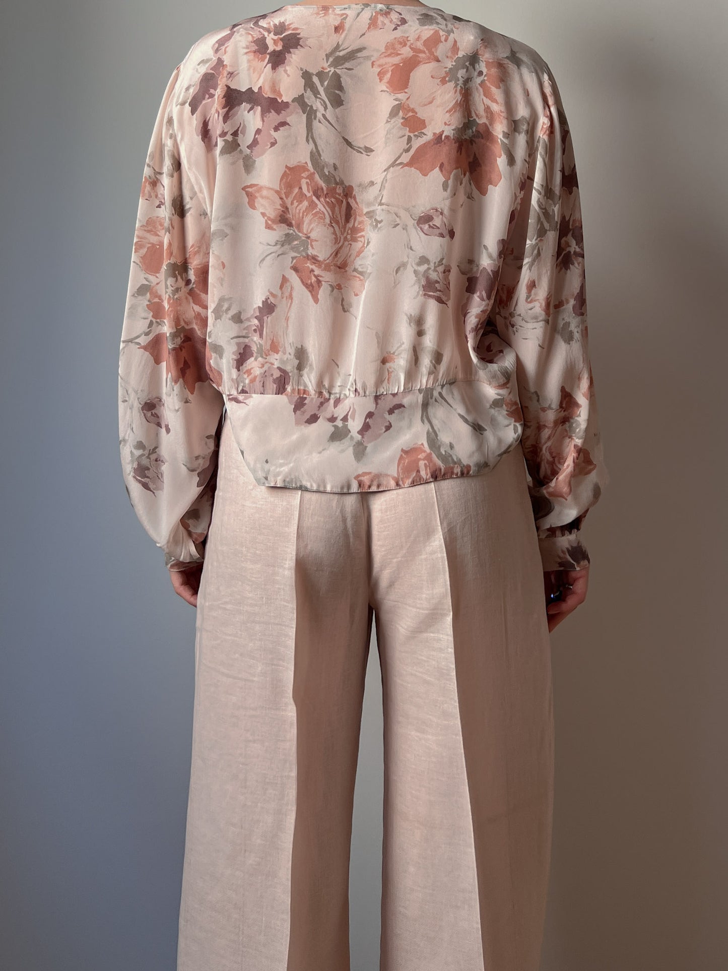 Silk blend floral blouse