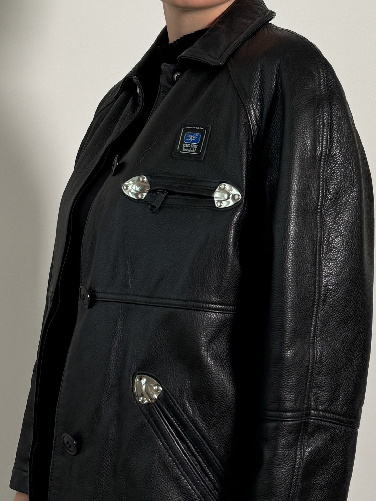 Piero Guidi real leather black jacket