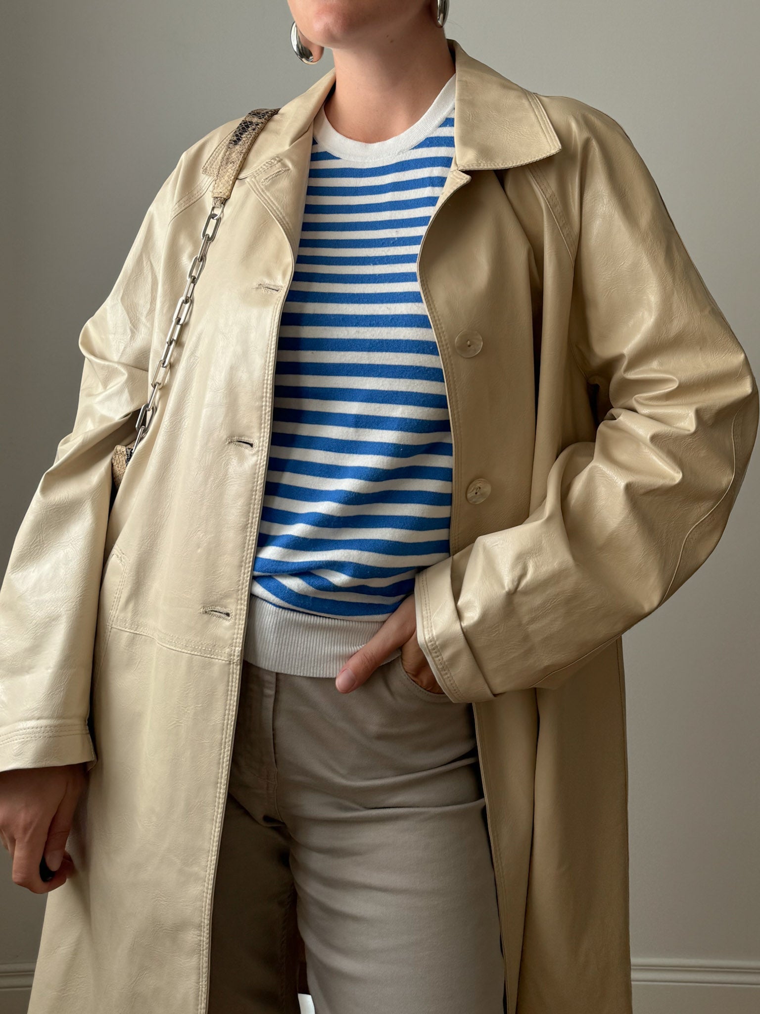 Cream raincoat