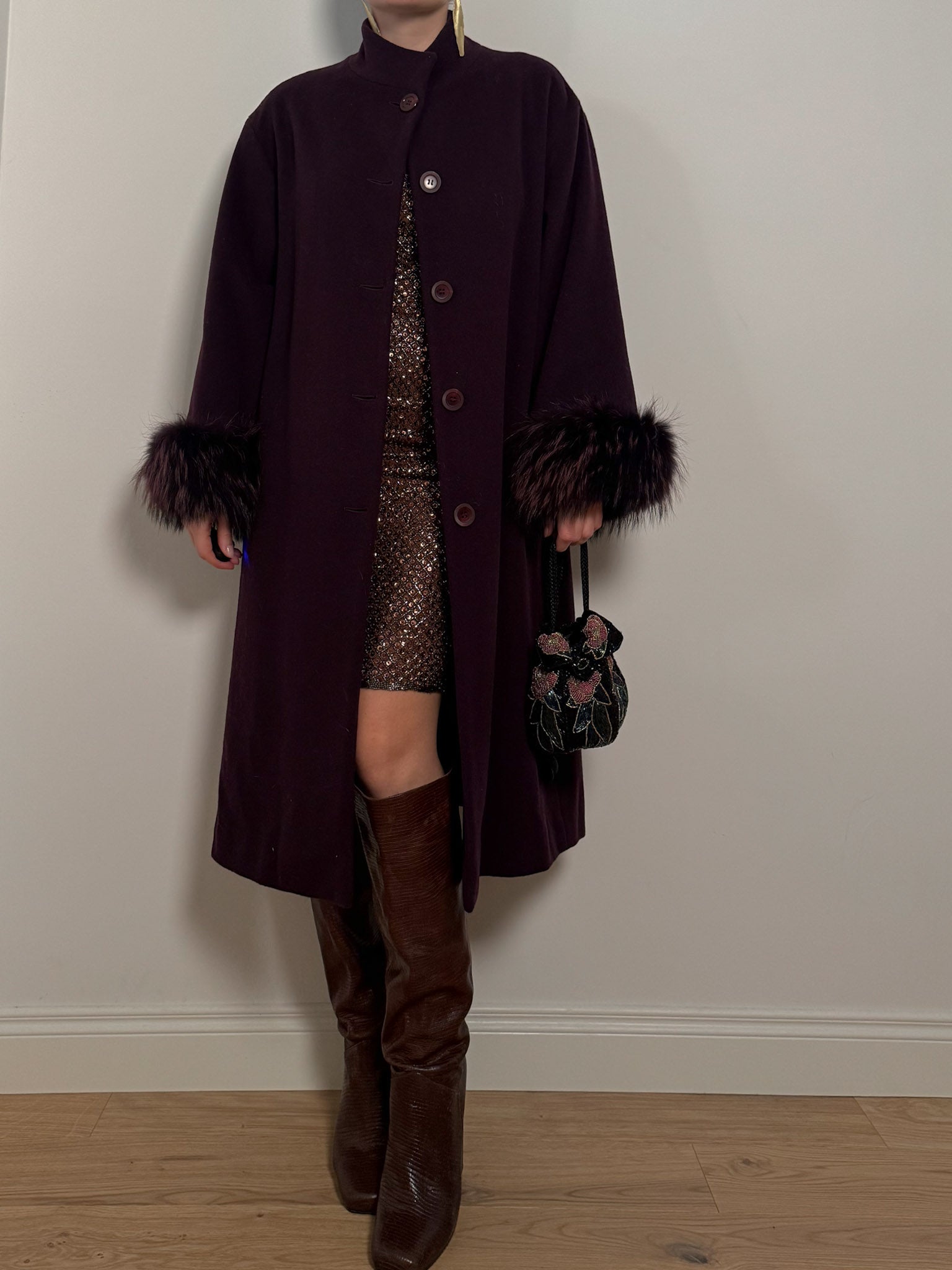 Luisa Spagnoli plum coat