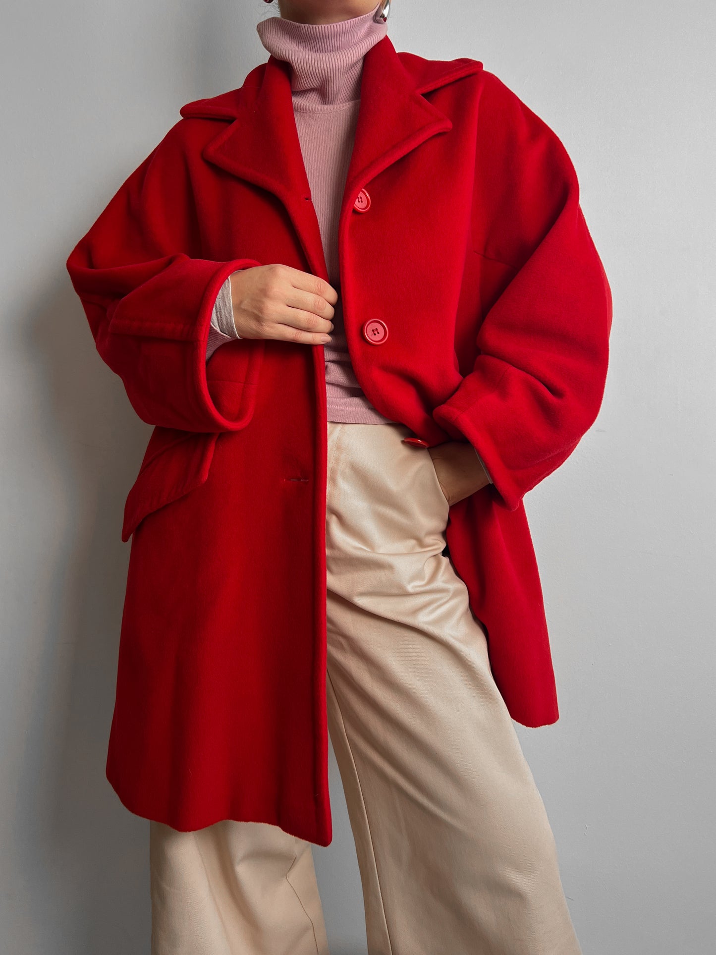 Max Mara pure virgin wool red coat