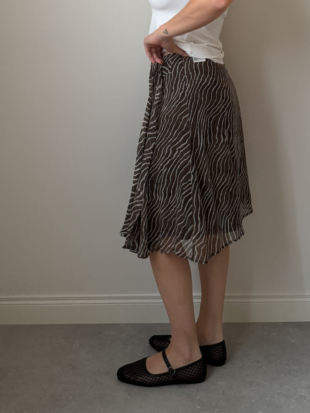 Pure silk animalier skirt