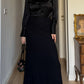 Pure wool black long skirt