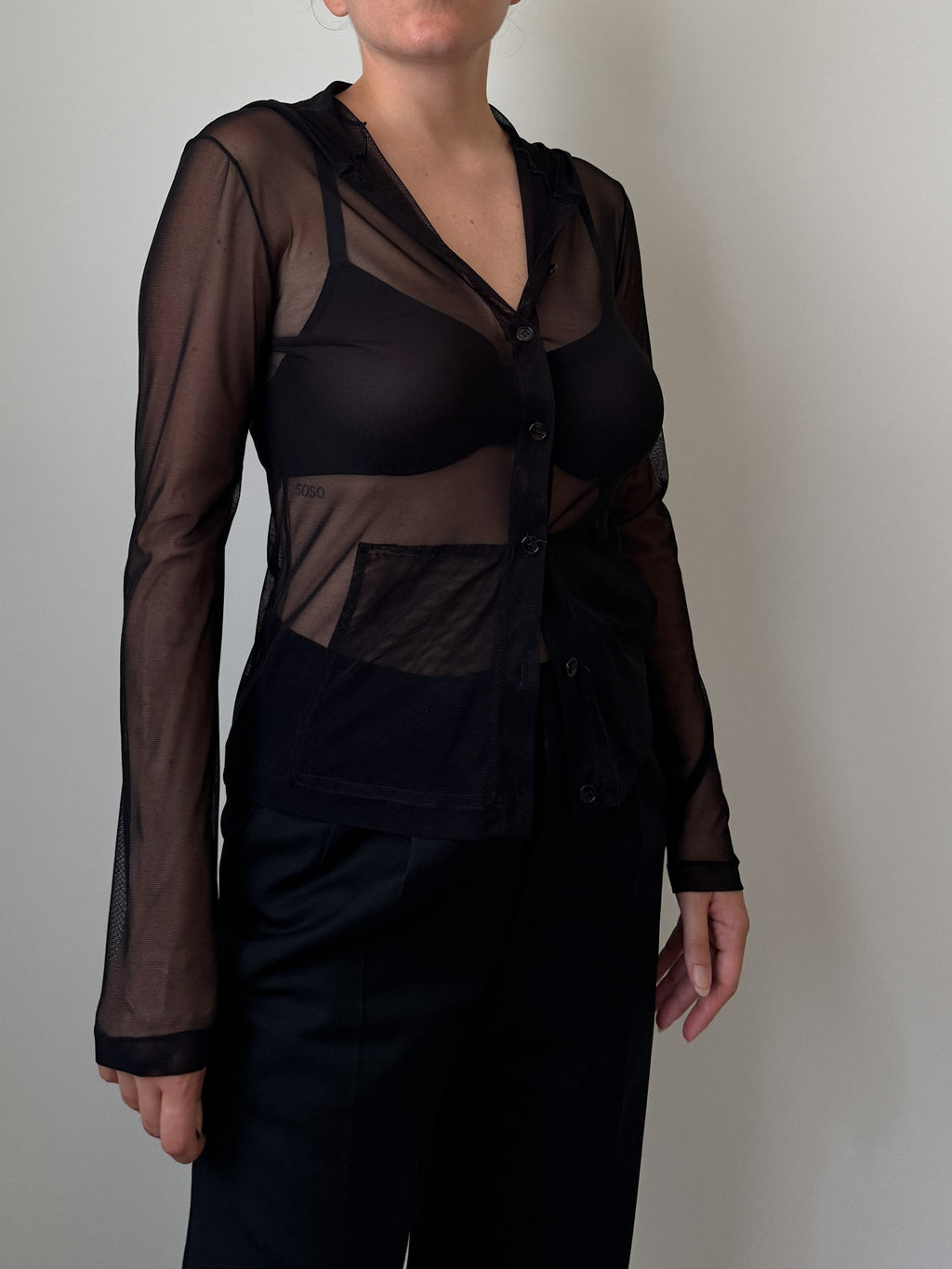 Sheer black top