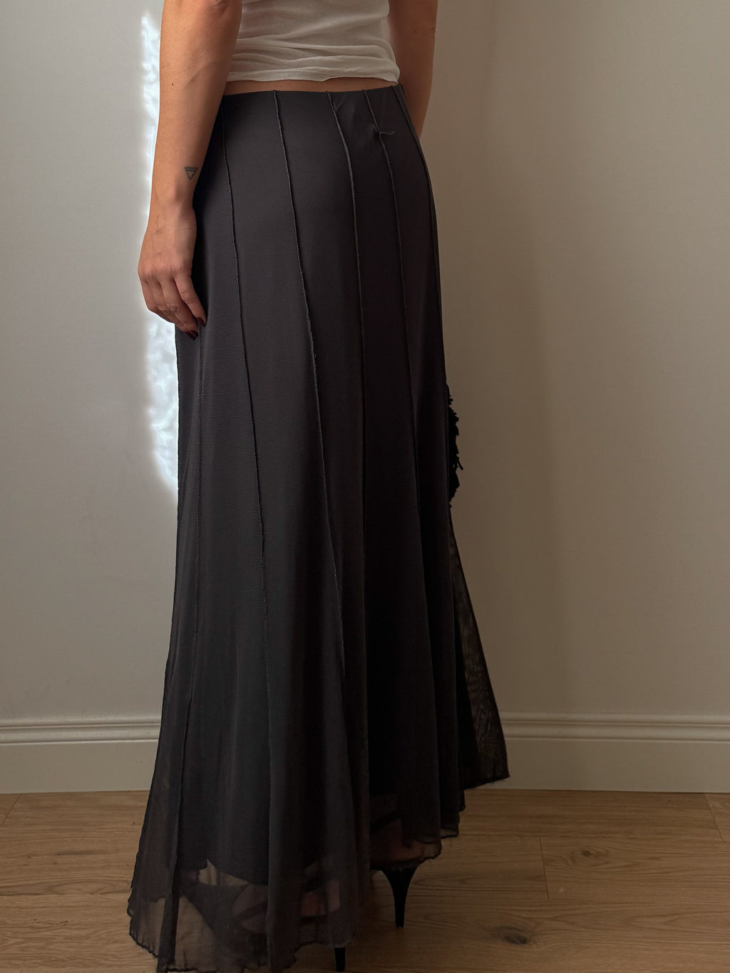 Mesh dark grey skirt