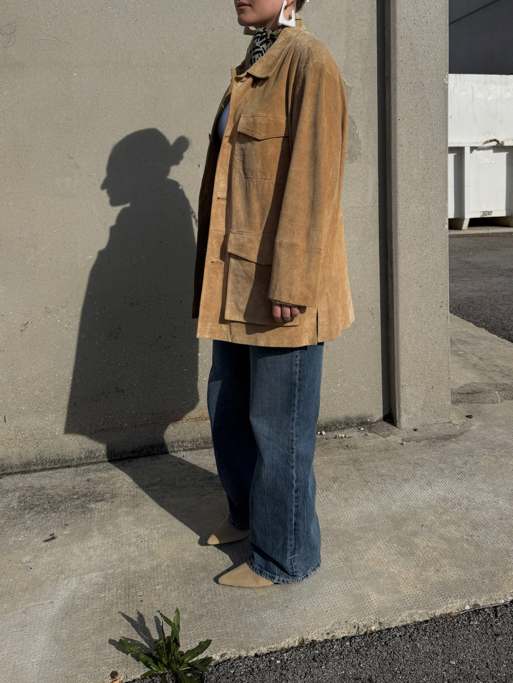 Real suede camel jacket